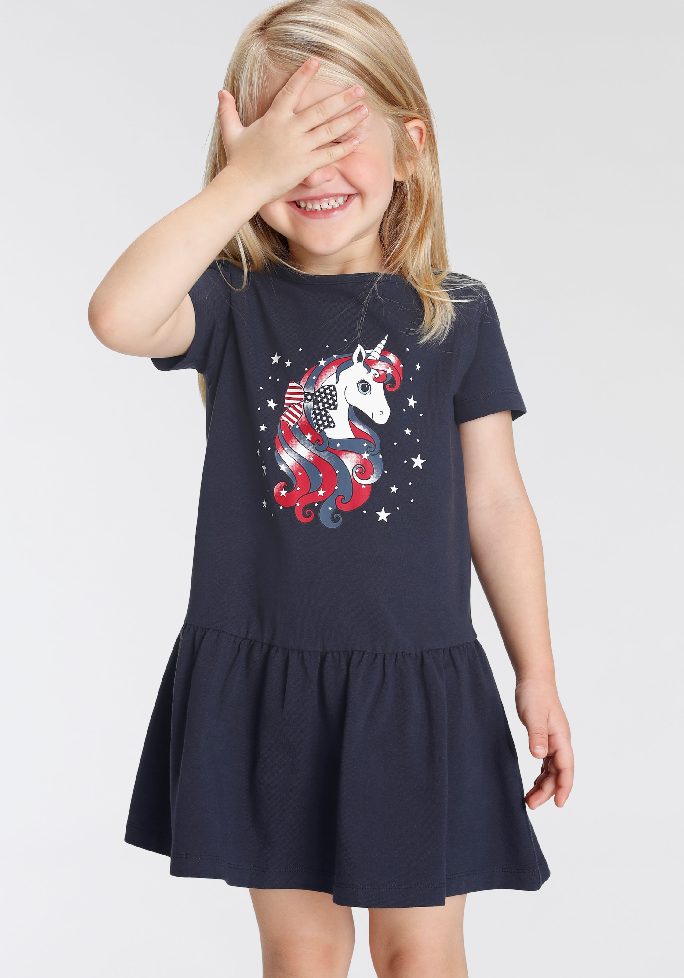 BAUR süßem bestellen am KIDSWORLD mit Jerseykleid »Einhorn«, Volant | online Saum