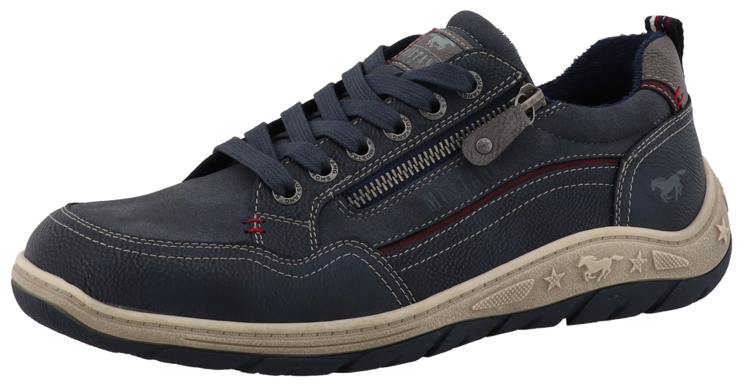 Mustang Shoes Sneaker "Benedetto" Schnürschuh, Halbschuh mit Reißverschluss günstig online kaufen
