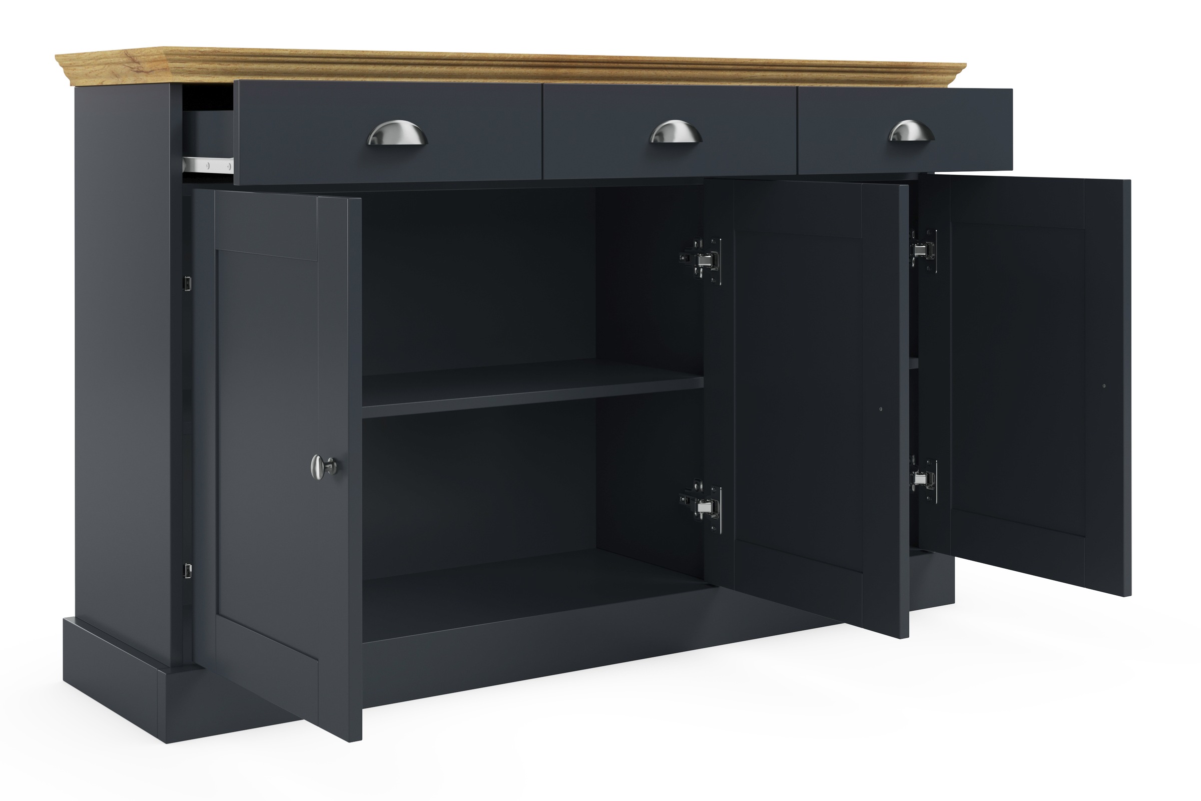 Home affaire Sideboard »Motala«, Kommode, 3 Schubladen und 2 verstellbare Einlegeböden, Breite 125 cm