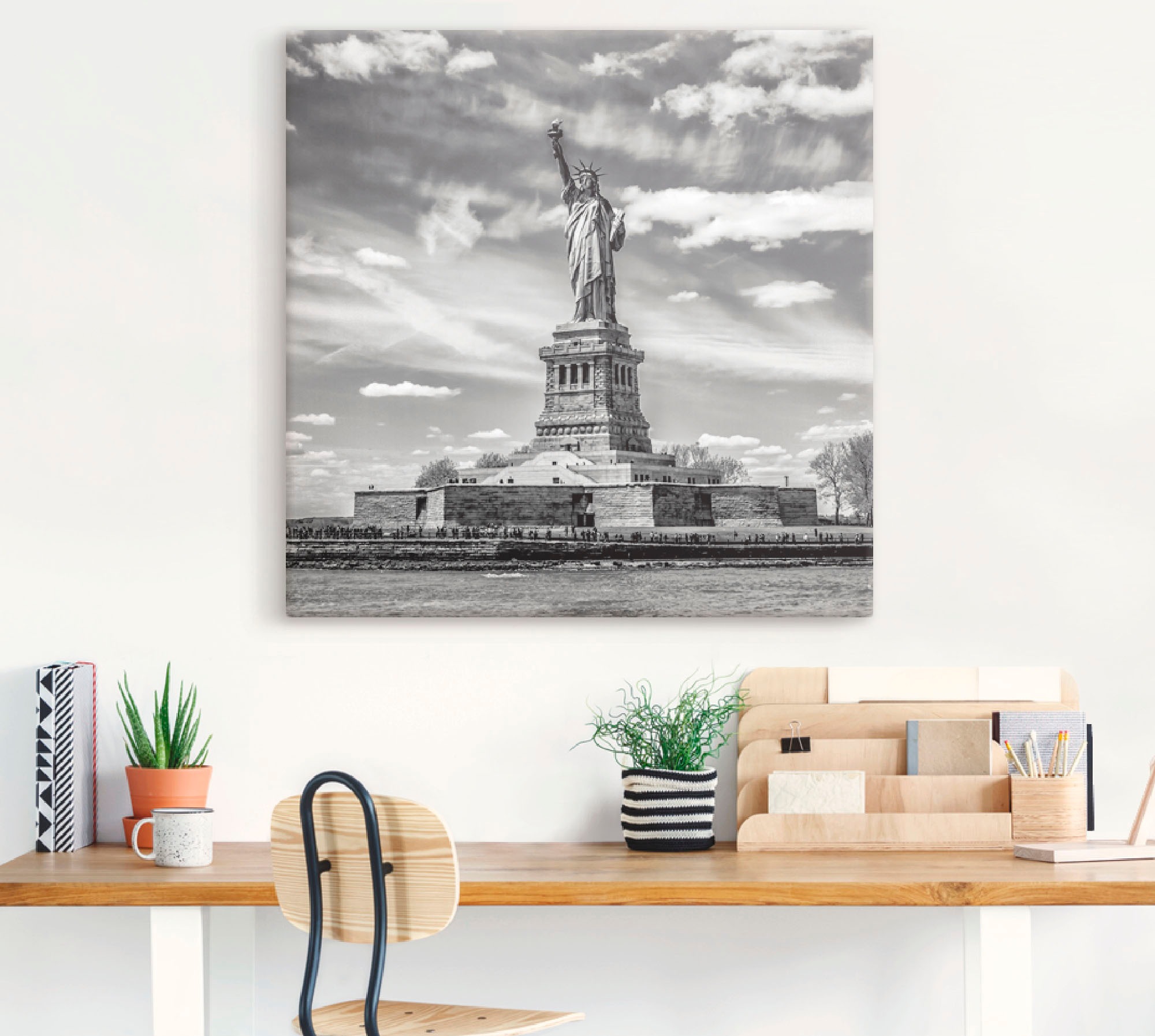 Artland Leinwandbild "New York City Freiheitsstatue" Amerika 1 Stk. tlg. auf Holzrahmen gespannt