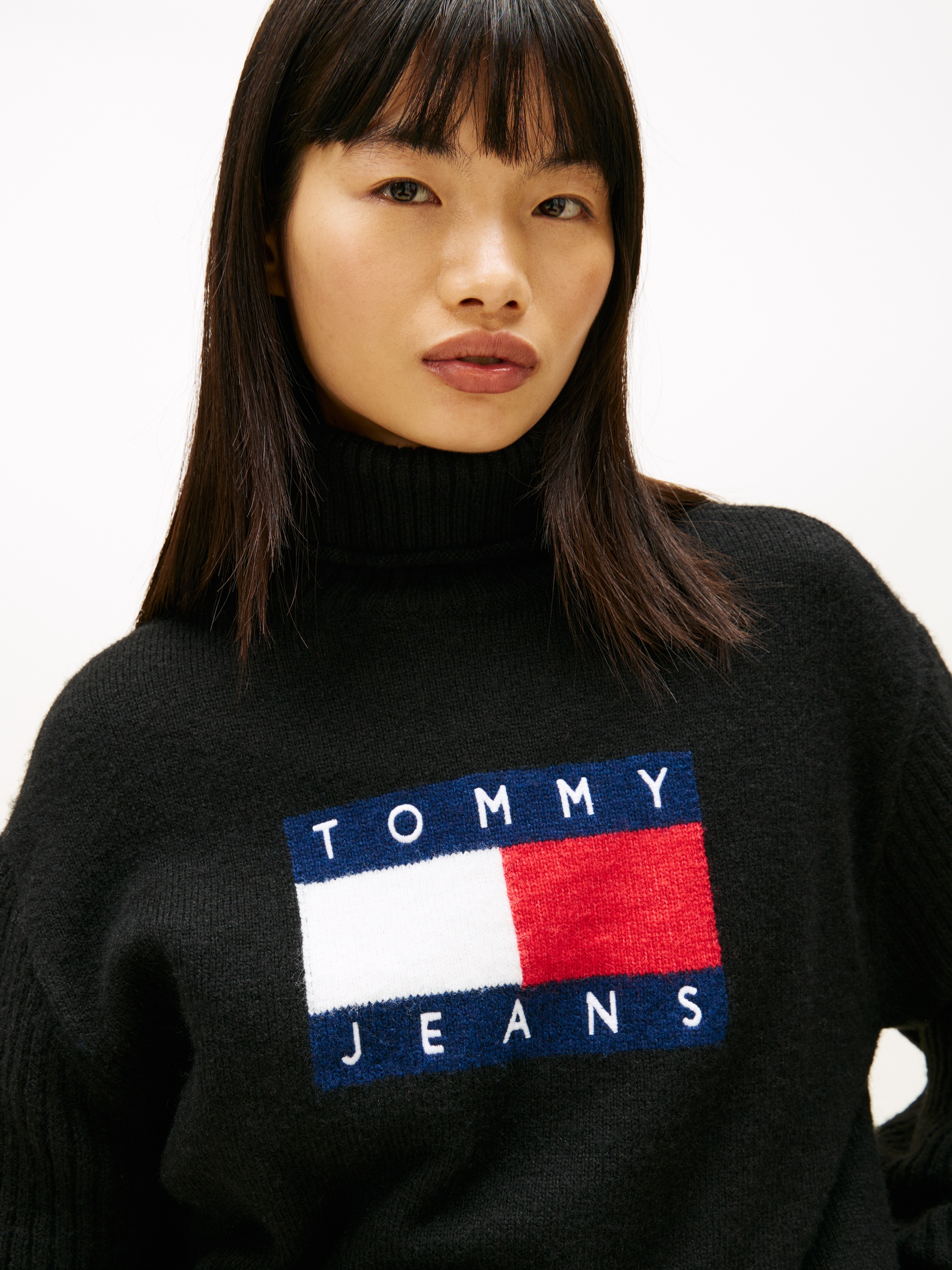 Tommy Jeans Rollkragenpullover "TJW TURTLENECK FLAG SWEATER EXT" günstig online kaufen