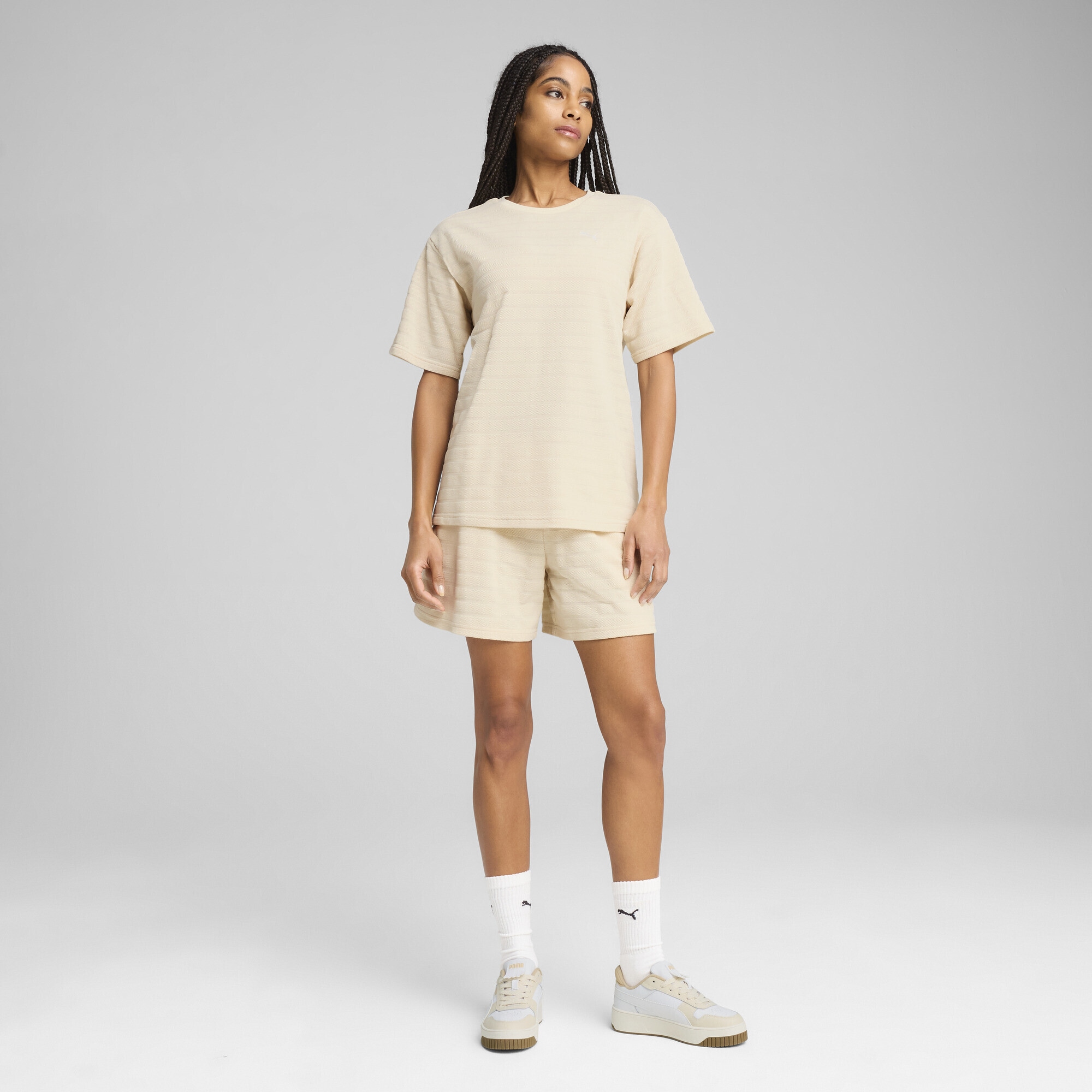 PUMA T-Shirt »ESS ELEVATED Strukturiertes Relaxed Fit T-Shirt Damen«