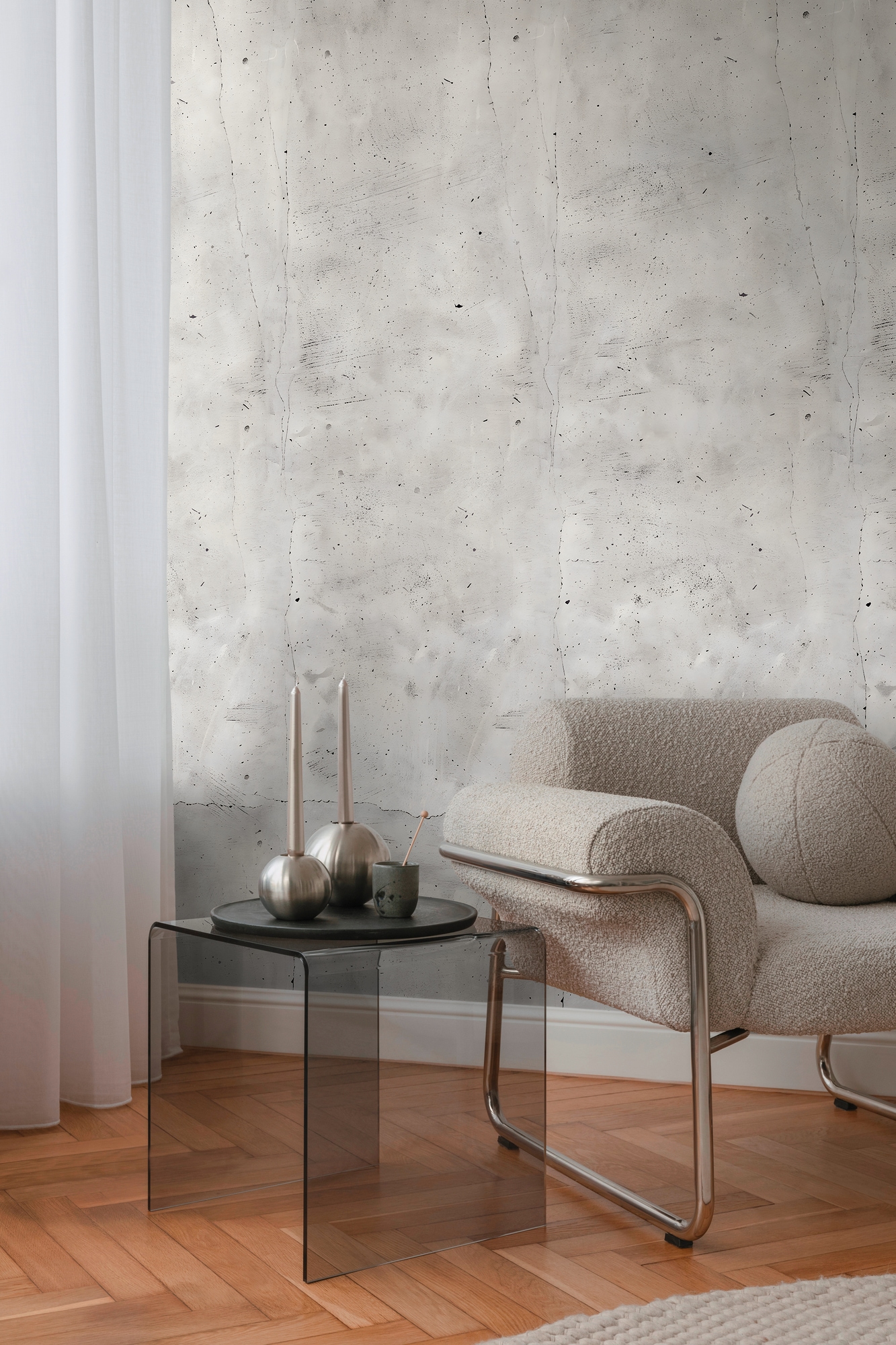 CosmoLiving by Cosmopolitan "Concrete Fototapete" matt strukturiert Moderne Wand in Betonoptik Grau