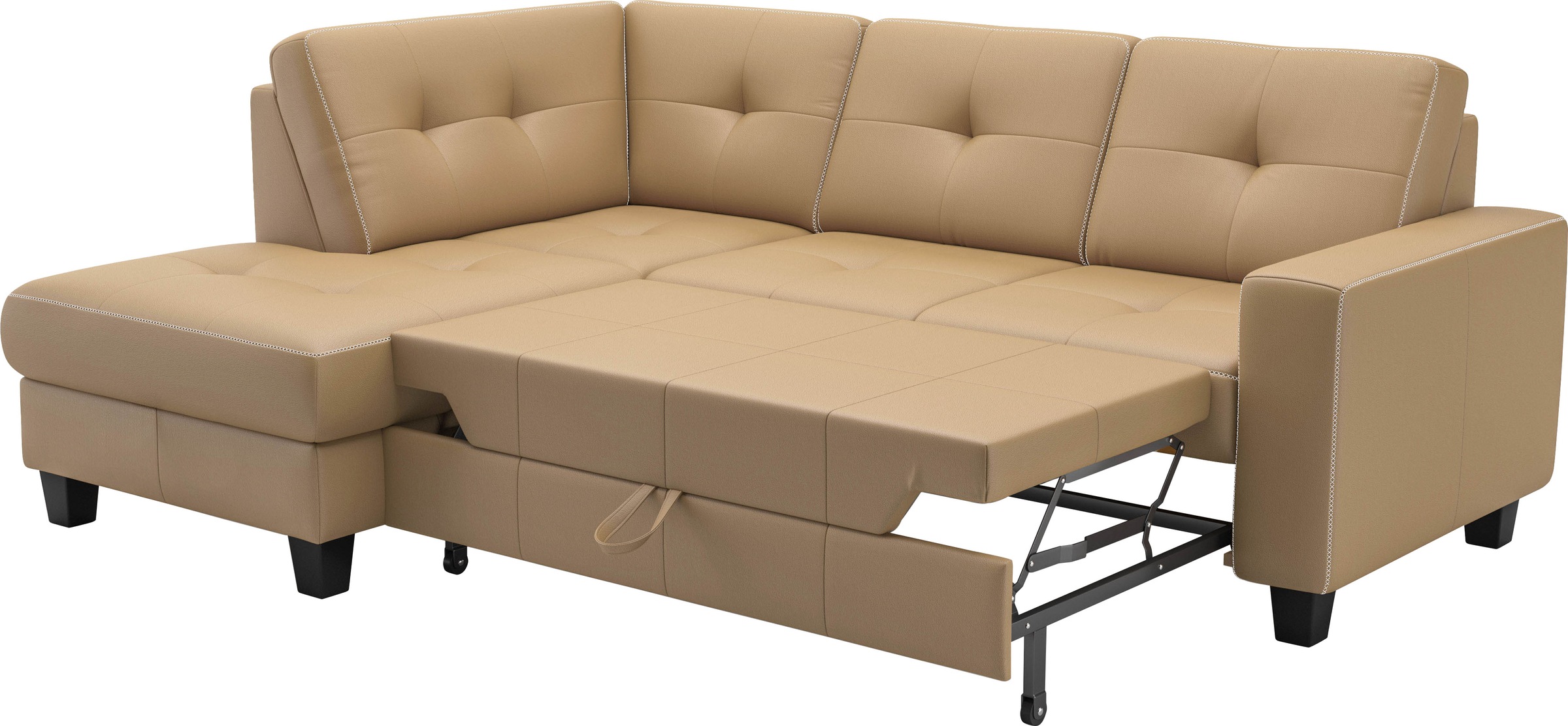 Places of Style Ecksofa »Varese«, wahlweise mit Bettfunktion und Bettkasten