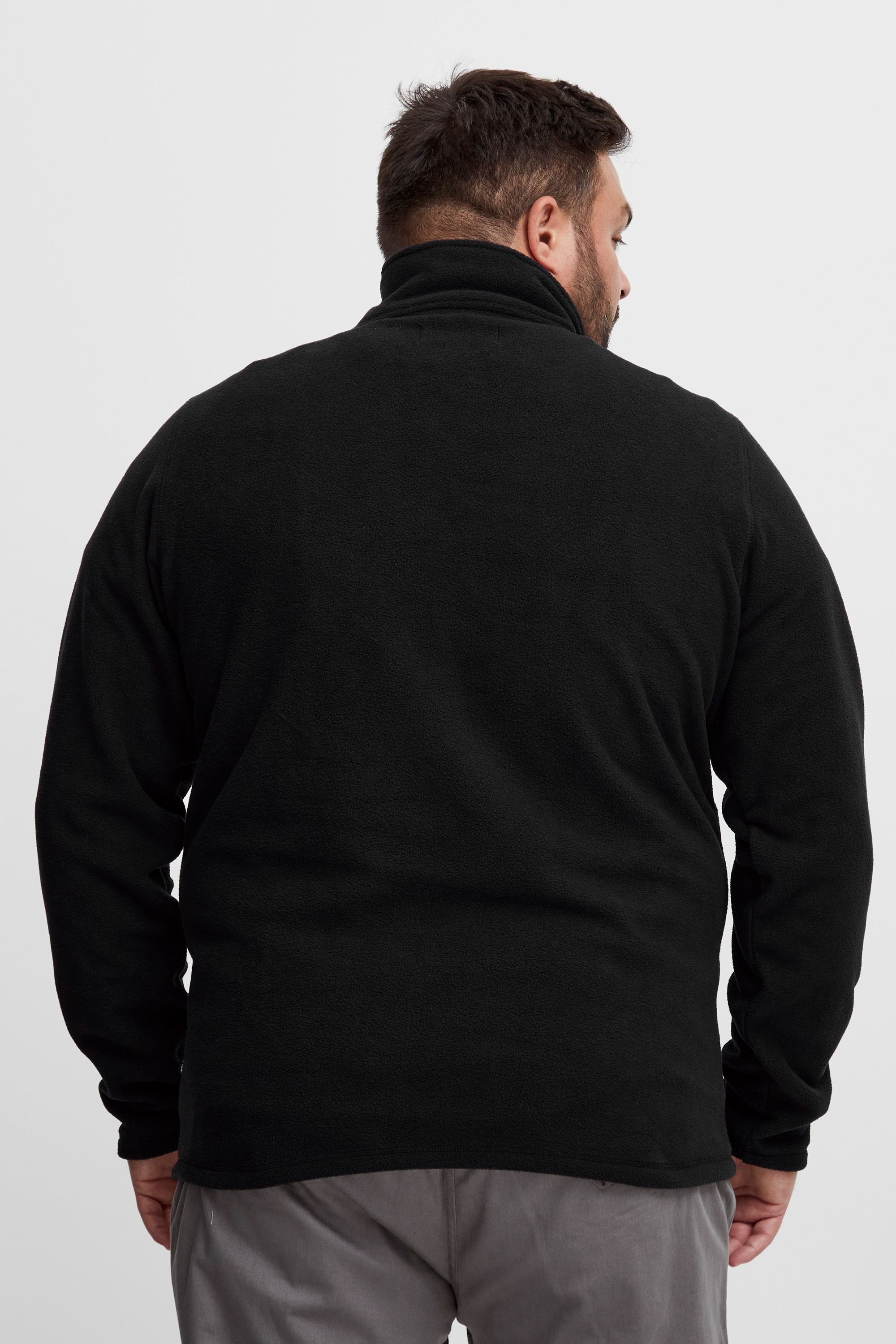 Cardigan BLEND "BHFlint Big & Tall", Herren, Gr. 4XL, schwarz, Fleece, 100% Polyester, unifarben, regular fit, gerader Abschluss, Strickjacken, Gemütliche Fleecejacke in großen Größen 3
