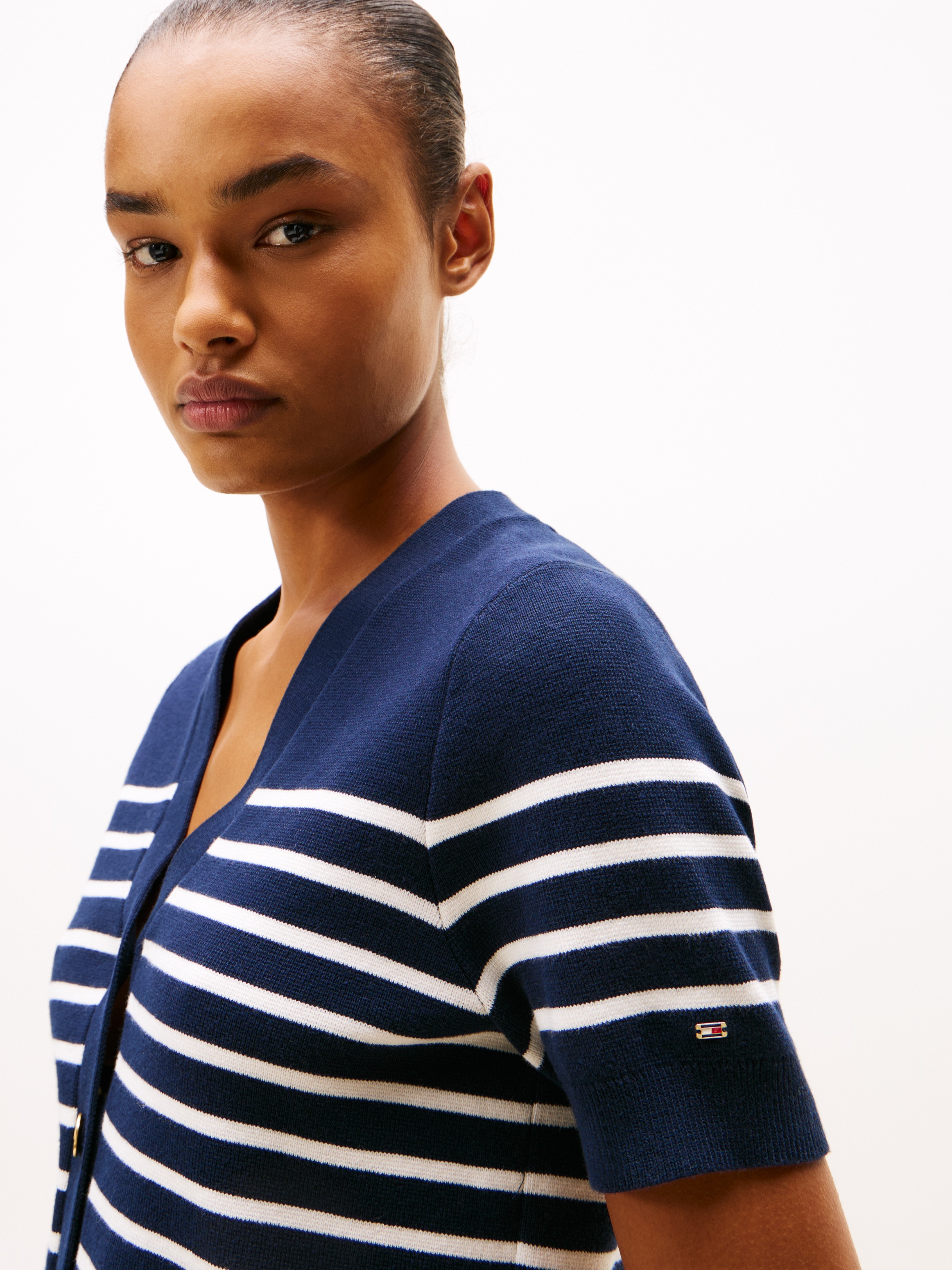 Tommy Hilfiger Strickjacke "CO JERSEY MID GG GOLD BTN CARDI", mit goldfarbe günstig online kaufen