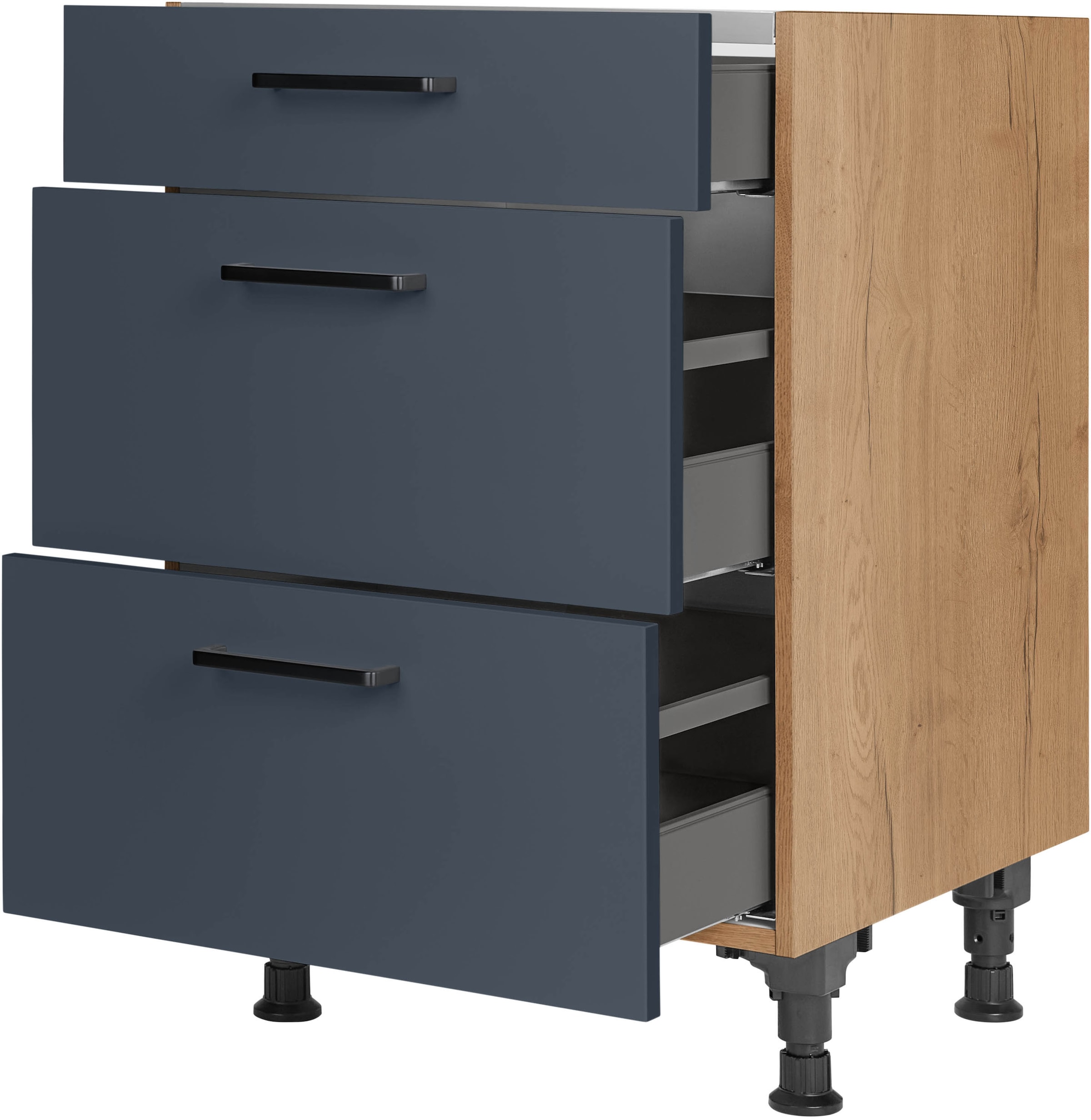 nobilia® Kochfeldumbauschrank »"Easytouch", vormontiert, mit Schubkasten und Auszügen,«, in den Breiten 60 und 90 cm