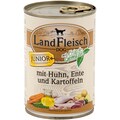 LANDFLEISCH Nassfutter »Junior Huhn, Ente und Kartoffel«, (12), 12 Dosen á 400 g