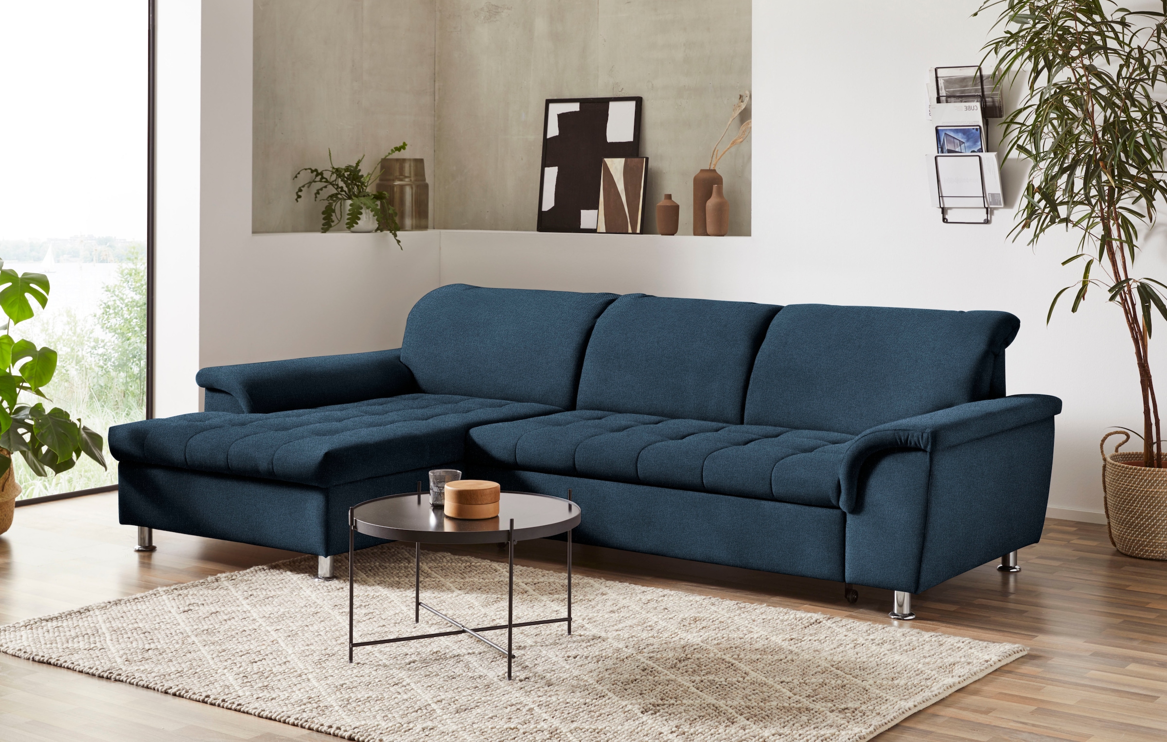 DOMO collection Ecksofa "Franzi, zeitlos und elegant, moderne Sitzheftung, günstig online kaufen