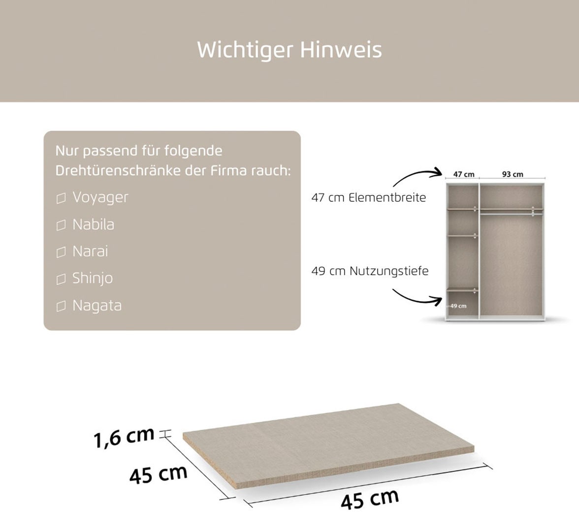 rauch Einlegeboden »Zubehör« Breite 45 cm für Schränke Voyager, Nabila, Narai, Shinjo und Nagata