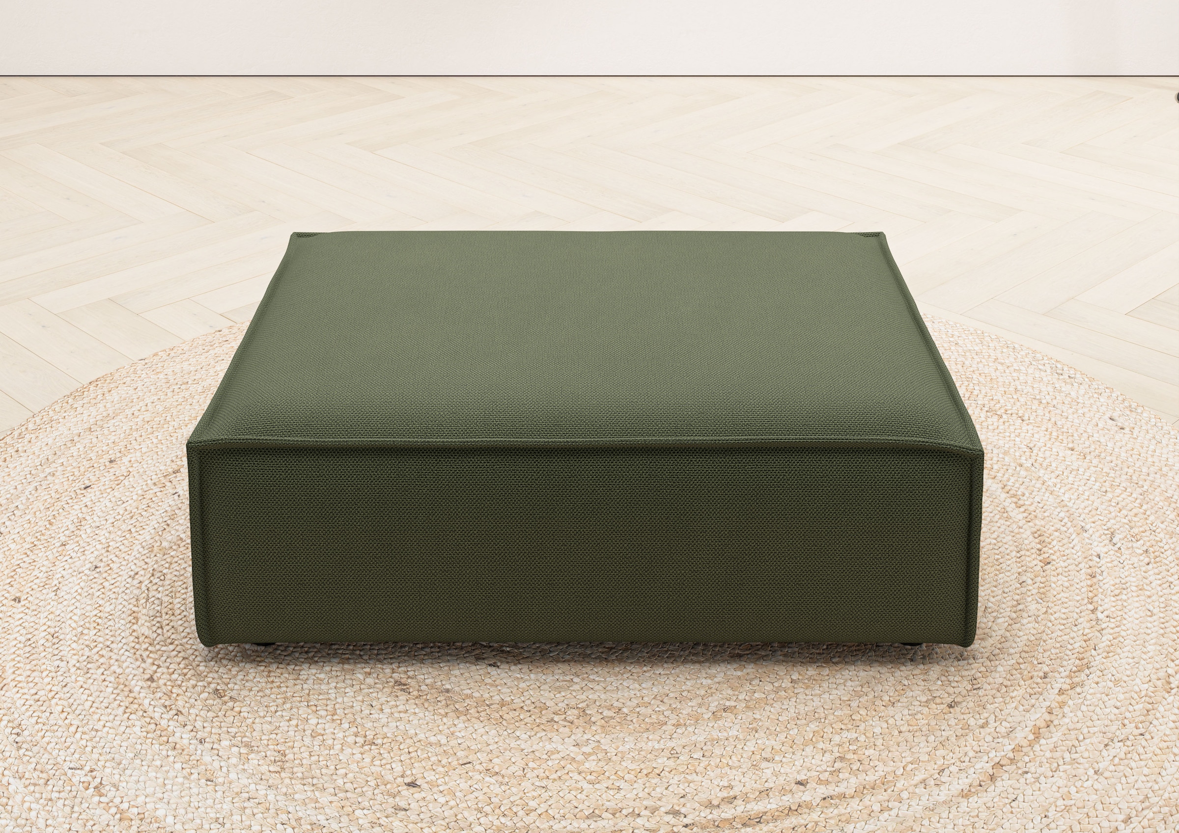 Polsterhocker HOME AFFAIRE "Watertown, XXL Hockerbank passend zum Sofa - ideal als Beistellmodul", grün (oliv), B:90cm H:43cm T:120cm, 100% Polyester, Hocker, Polsterhocker, erweiterbare Hockerbank mit weicher Polsterung