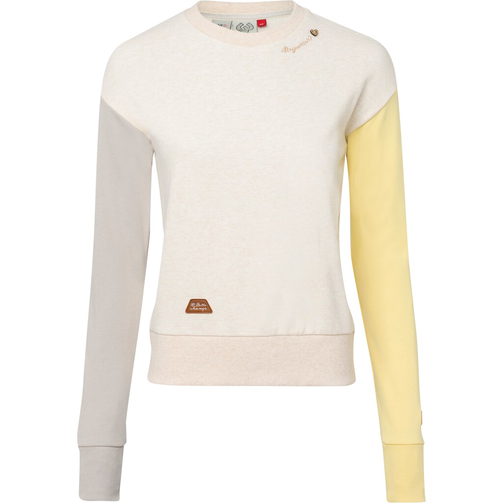 Damenmode Shirts & Sweatshirts Ragwear Sweater »DELAIN BLOCK«, im Allover-printed Blatt-Design cream