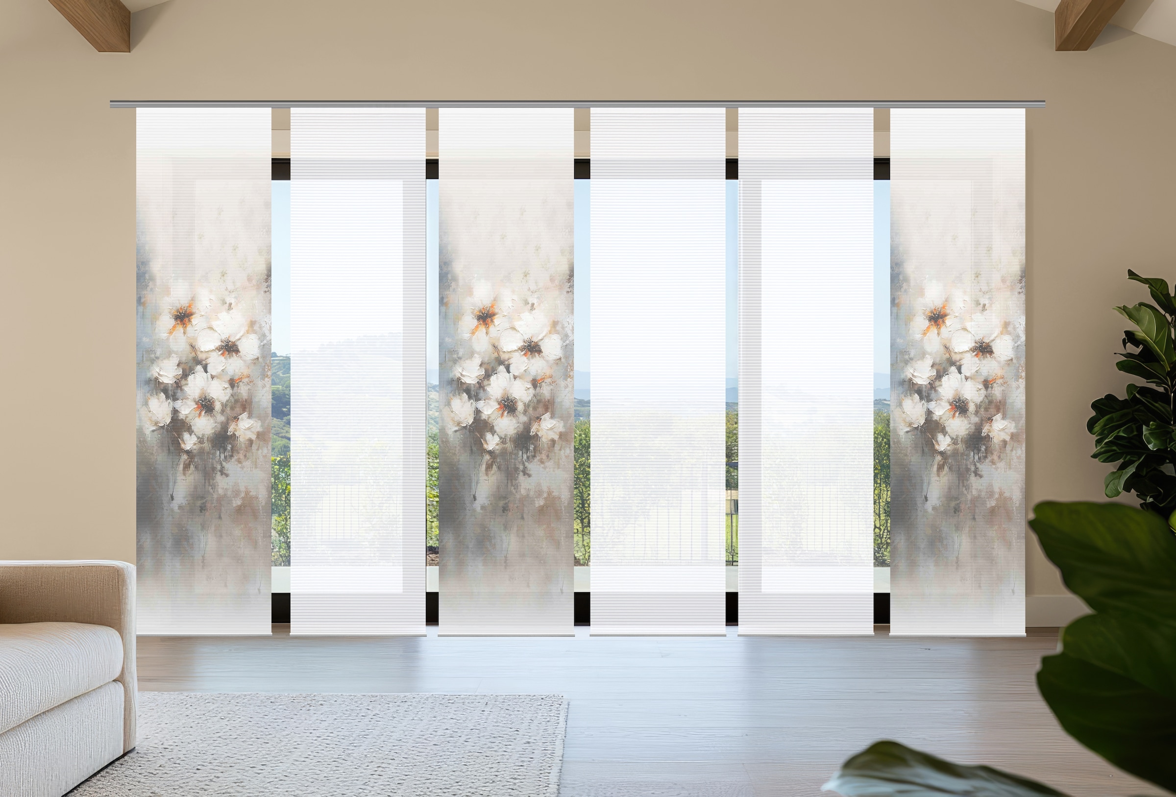 HOME in green Schiebegardine "ARISTEA" Paneelwagen 6 Stk. tlg. Bambusoptik, günstig online kaufen