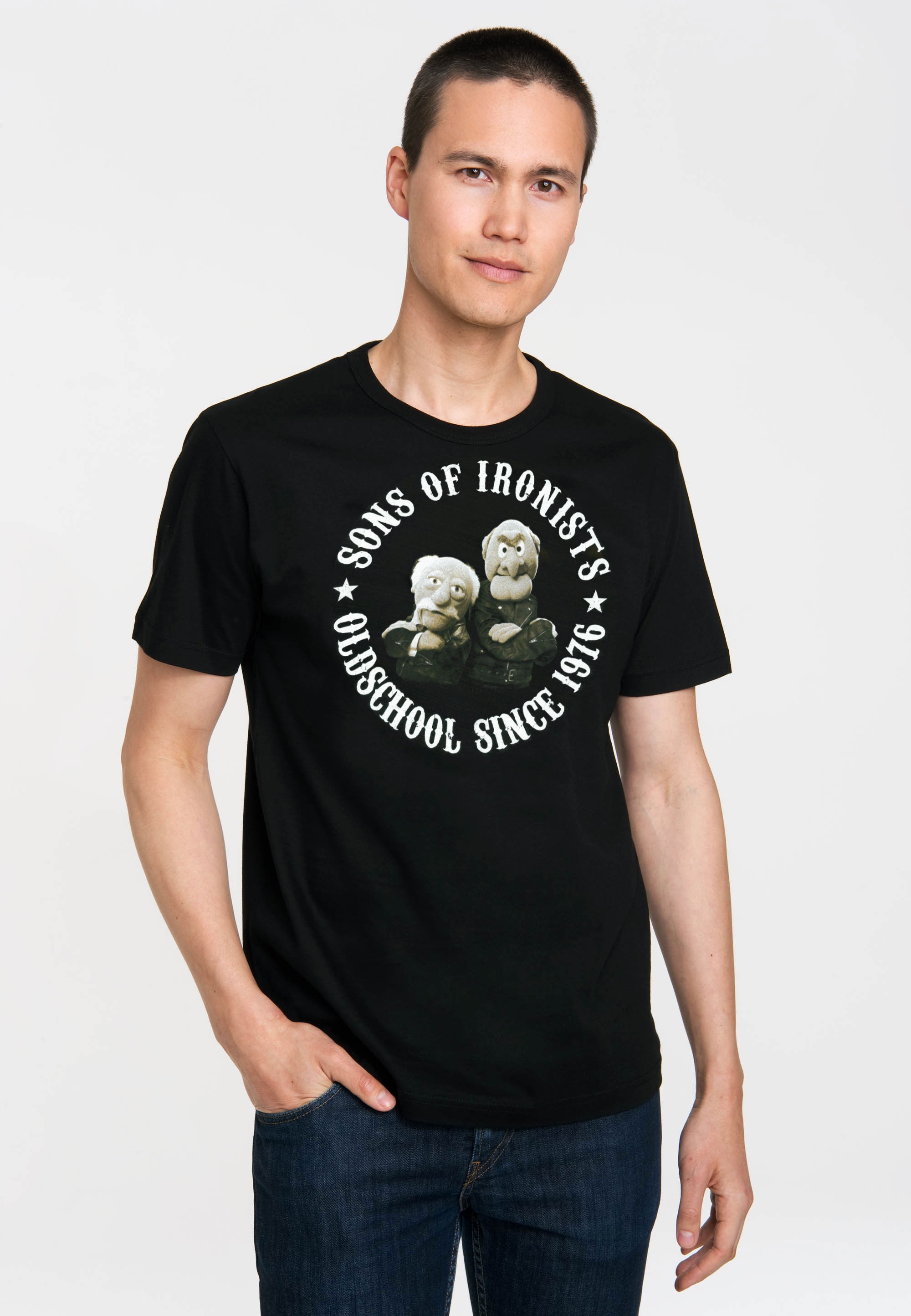 LOGOSHIRT T-Shirt »Muppets - Waldorf & Statler - Sons Of Ironists«, mit coolem Print