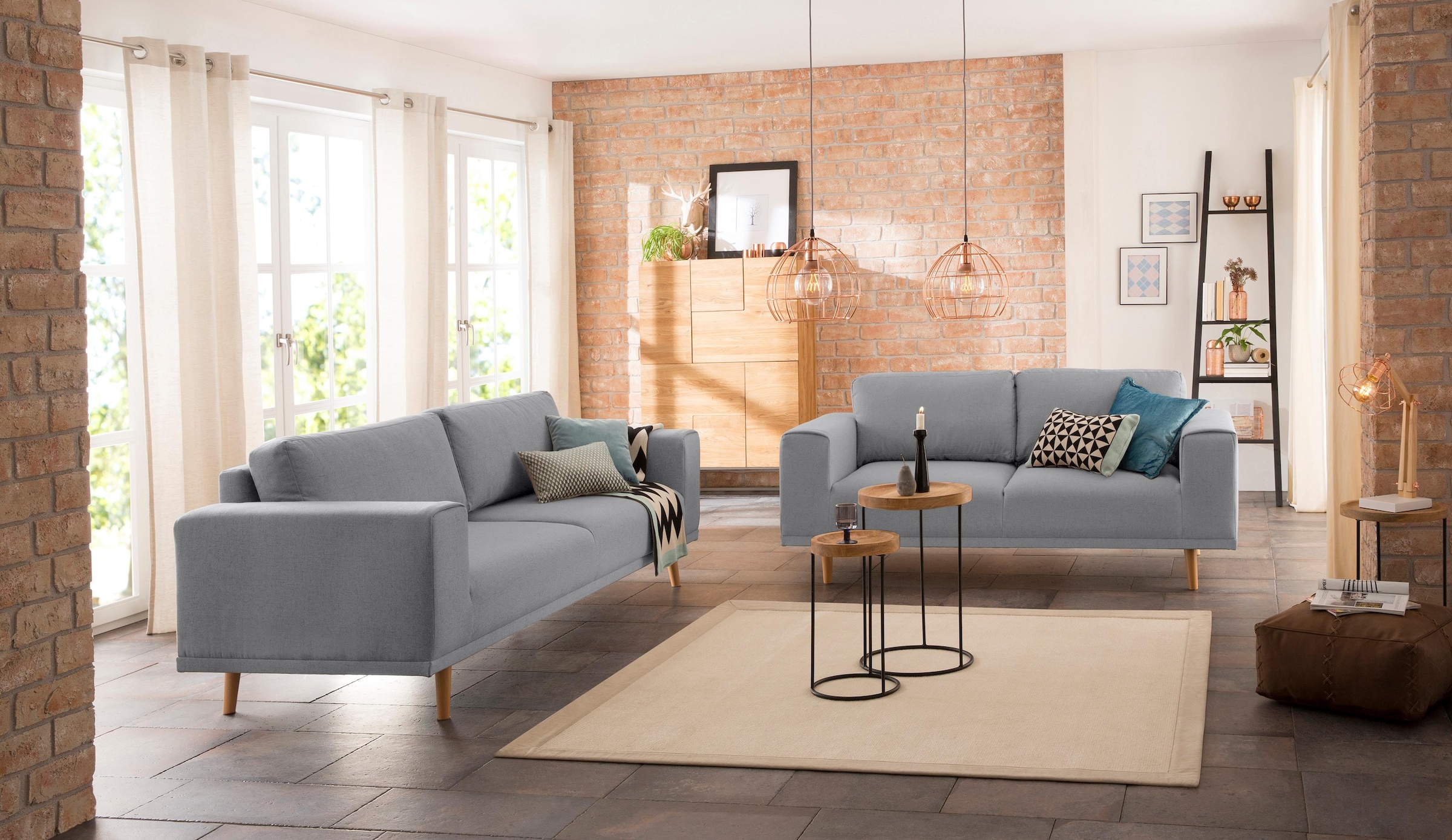 Home affaire 2-Sitzer »Lasse«, im scandinavischem Stil mit Holzfüßen