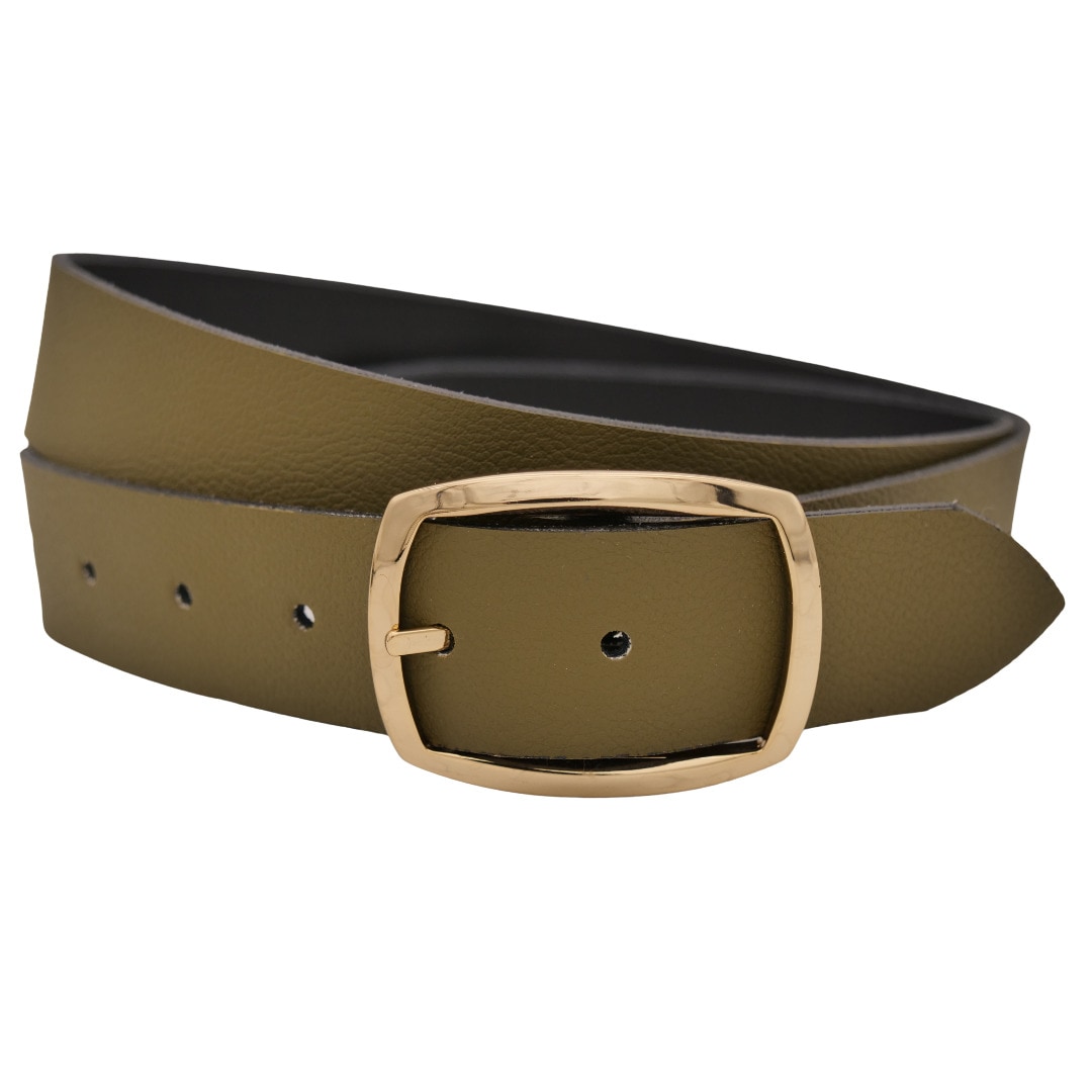 Ledergürtel ANNAMATONI "AnnaMatoni Ledergürtel mp Ledergürtel mp", Damen, Gr. TW75 - 90cm Gesamtlänge, grün (olive 560), 100% Leder, Gürtel Ledergürtel