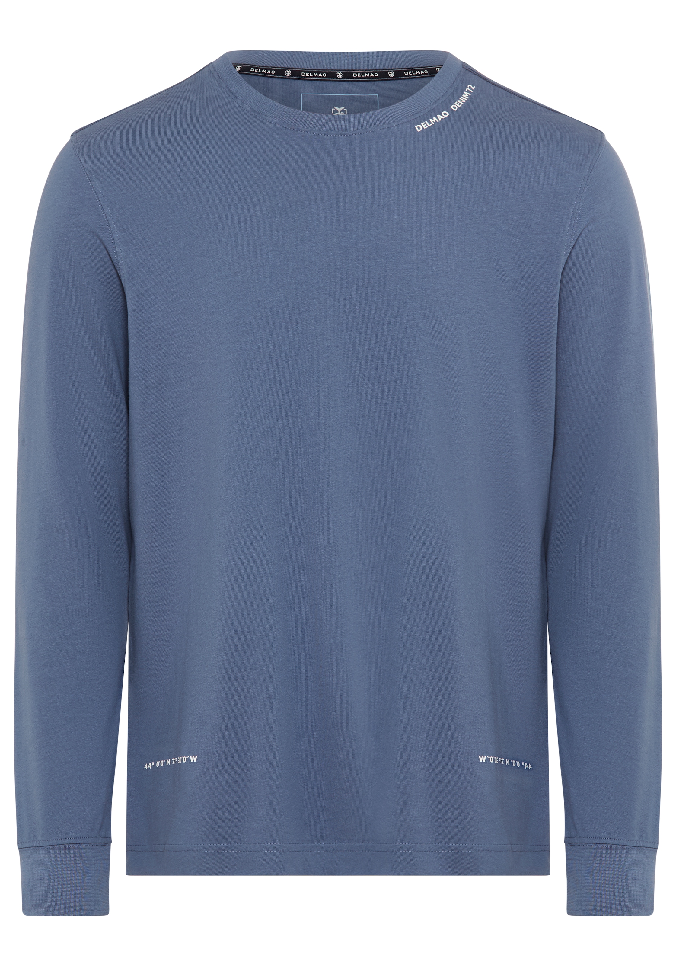 DELMAO Rundhalsshirt, schmal geschnitten, mit Print, aus 100% Baumwolle