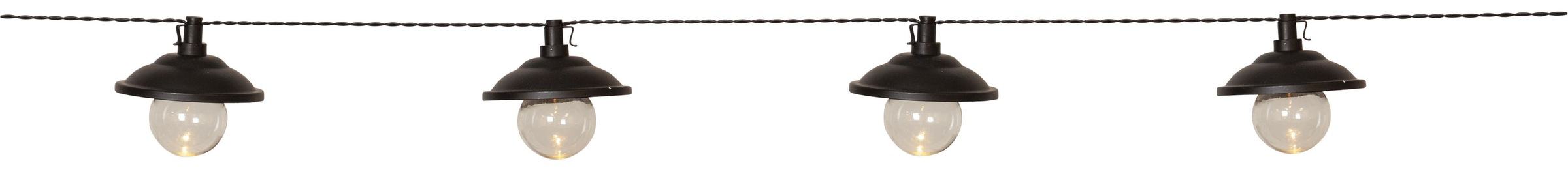 LED-Lichterkette "Globe Shade", Dioden 10 Stk. Flammen 10 Stk., Gesamtlänge 1,8mschwarz, PARFORCE TRADITIONAL HUNTING, Lichterketten, ca. 1,8 m + ca.