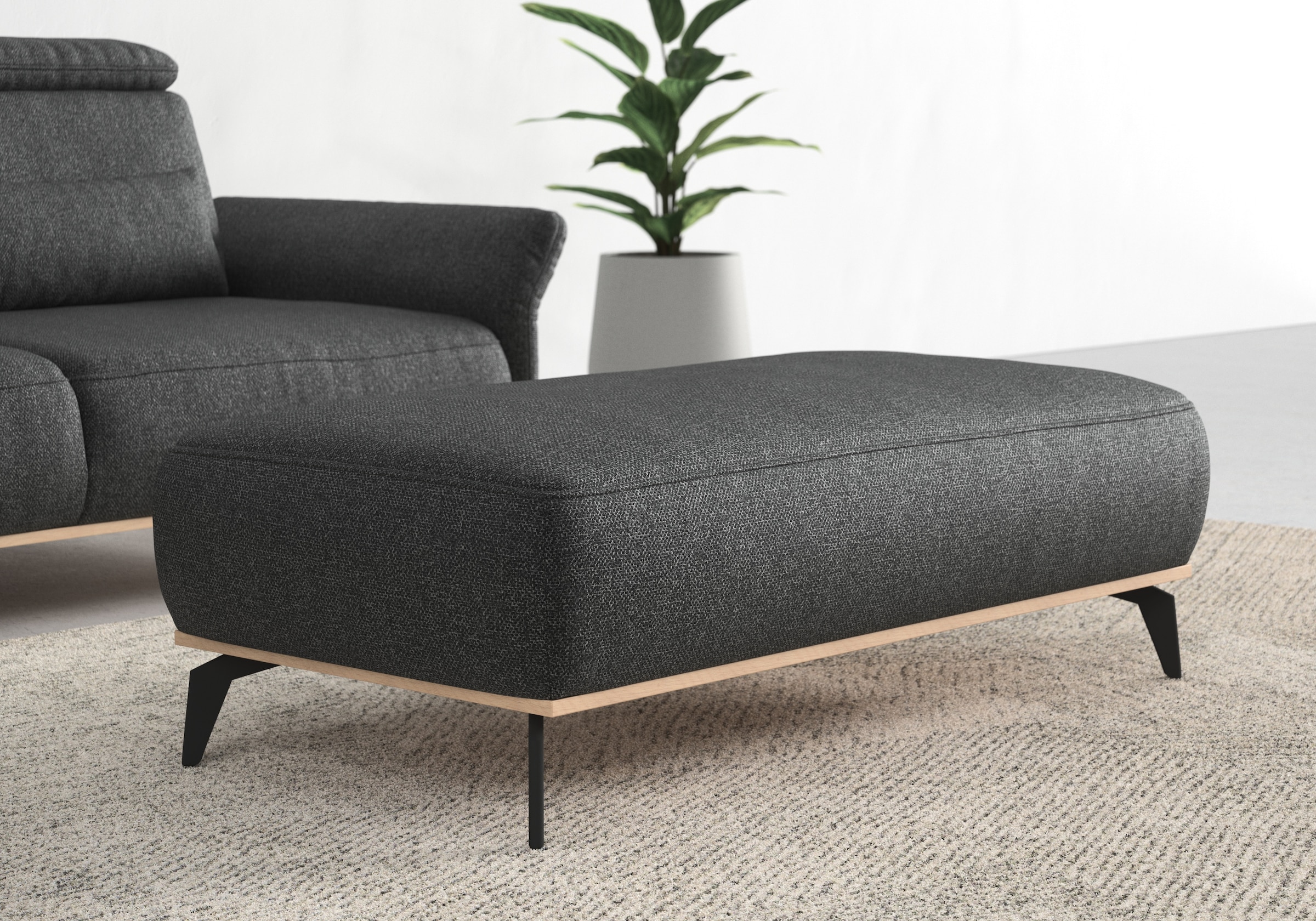 Home affaire Polsterhocker "Fjord" Mit einem Holzrahmen in Buche massiv eic günstig online kaufen