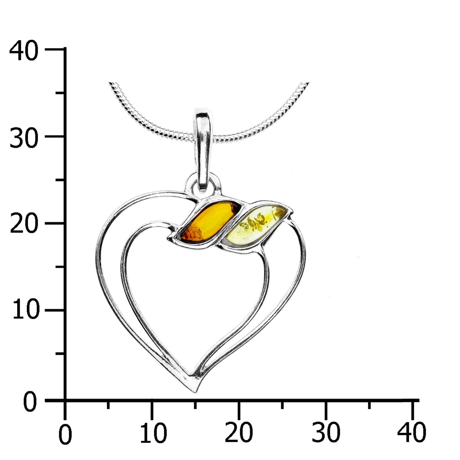 OSTSEE-SCHMUCK Kette mit Anhänger »- Herz - Silber 925/000 - Bernstein«
