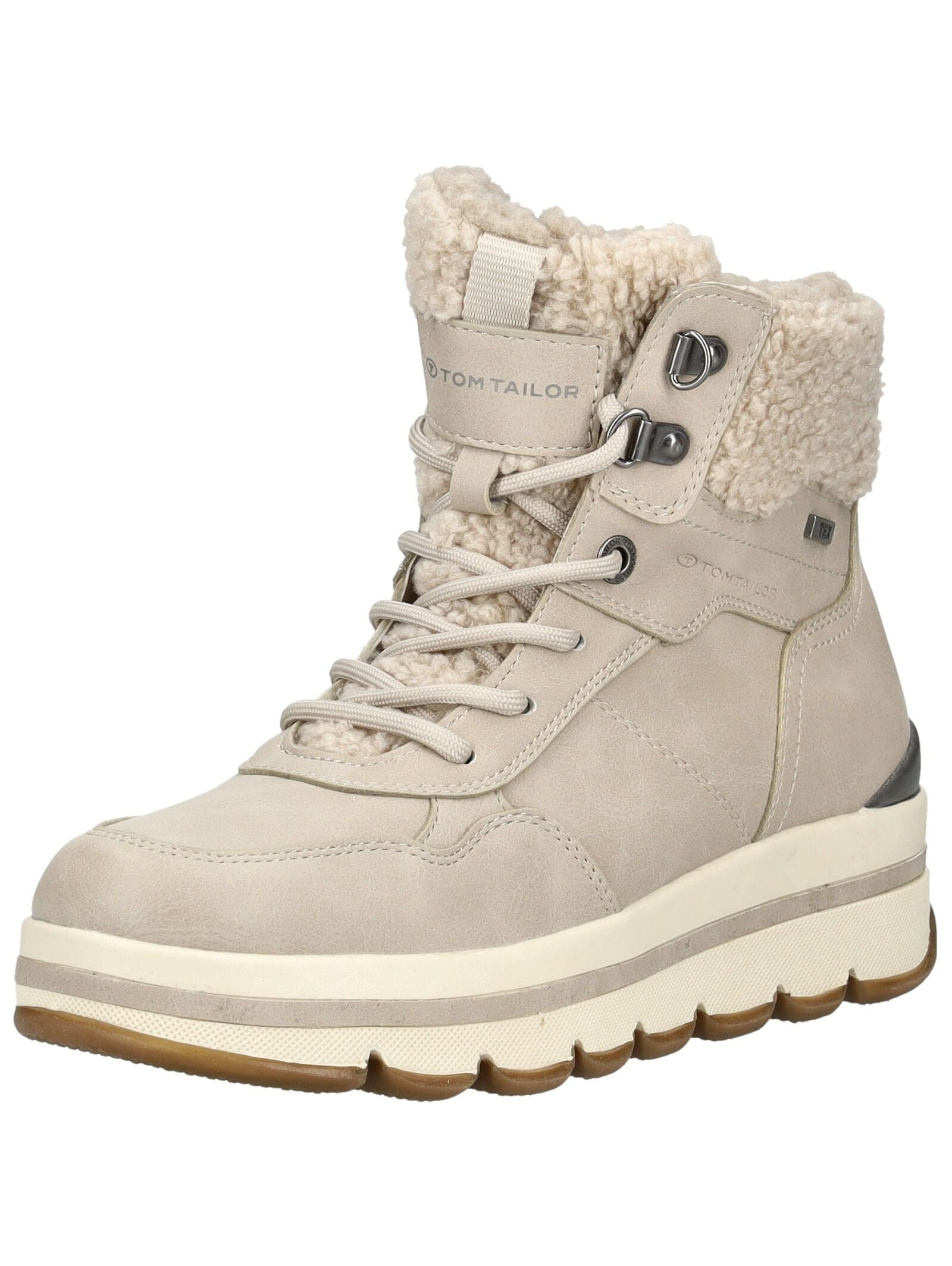 TOM TAILOR Schnürstiefelette "Tom Tailor Stiefelette Lederimitat/Textil" günstig online kaufen