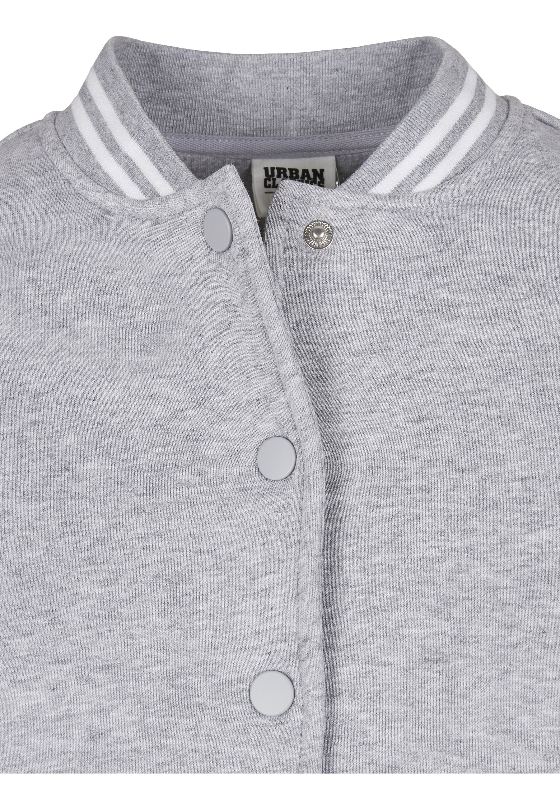 URBAN CLASSICS Collegejacke »Urban Classics Damen Ladies Organic Inset College Sweat Jacket« 1 Stk. tlg. ohne Kapuze