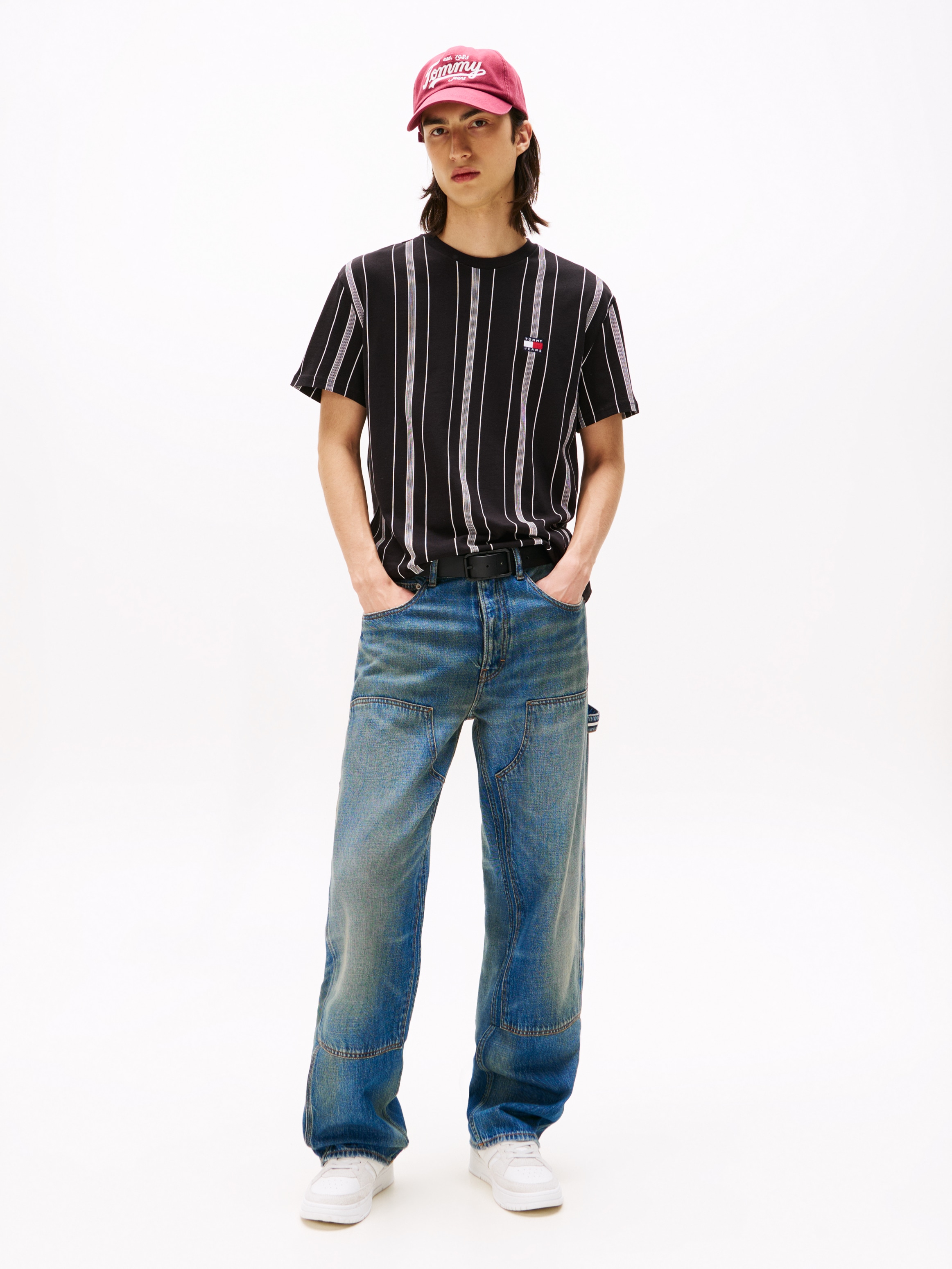 Tommy Jeans T-Shirt »TJM REG VERT STRIPE SS TEE«, modisch gestreift