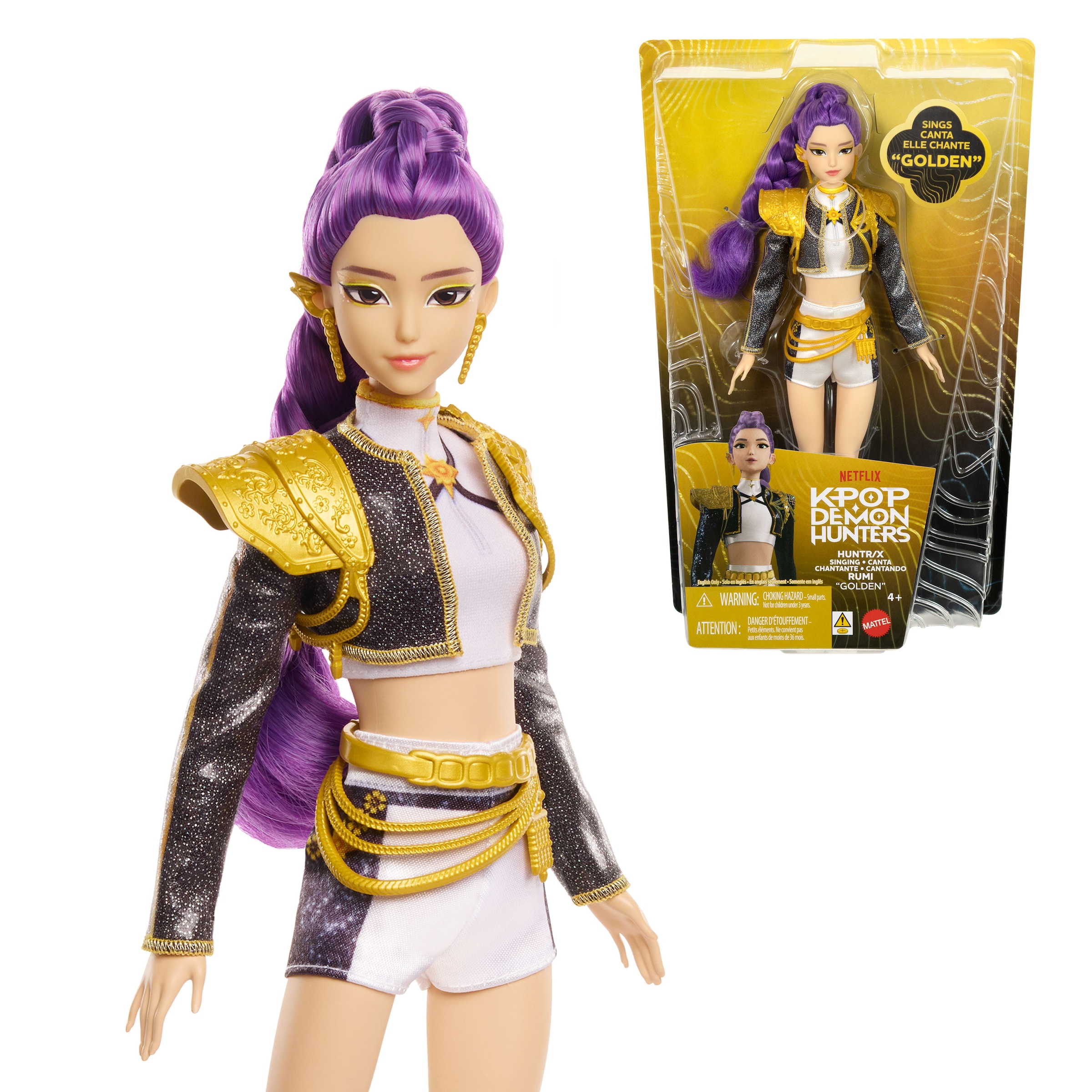 Mattel® Anziehpuppe »KPop Demon Hunters HUNTR/X Rumi „Golden“« singt den Song  „Golden“