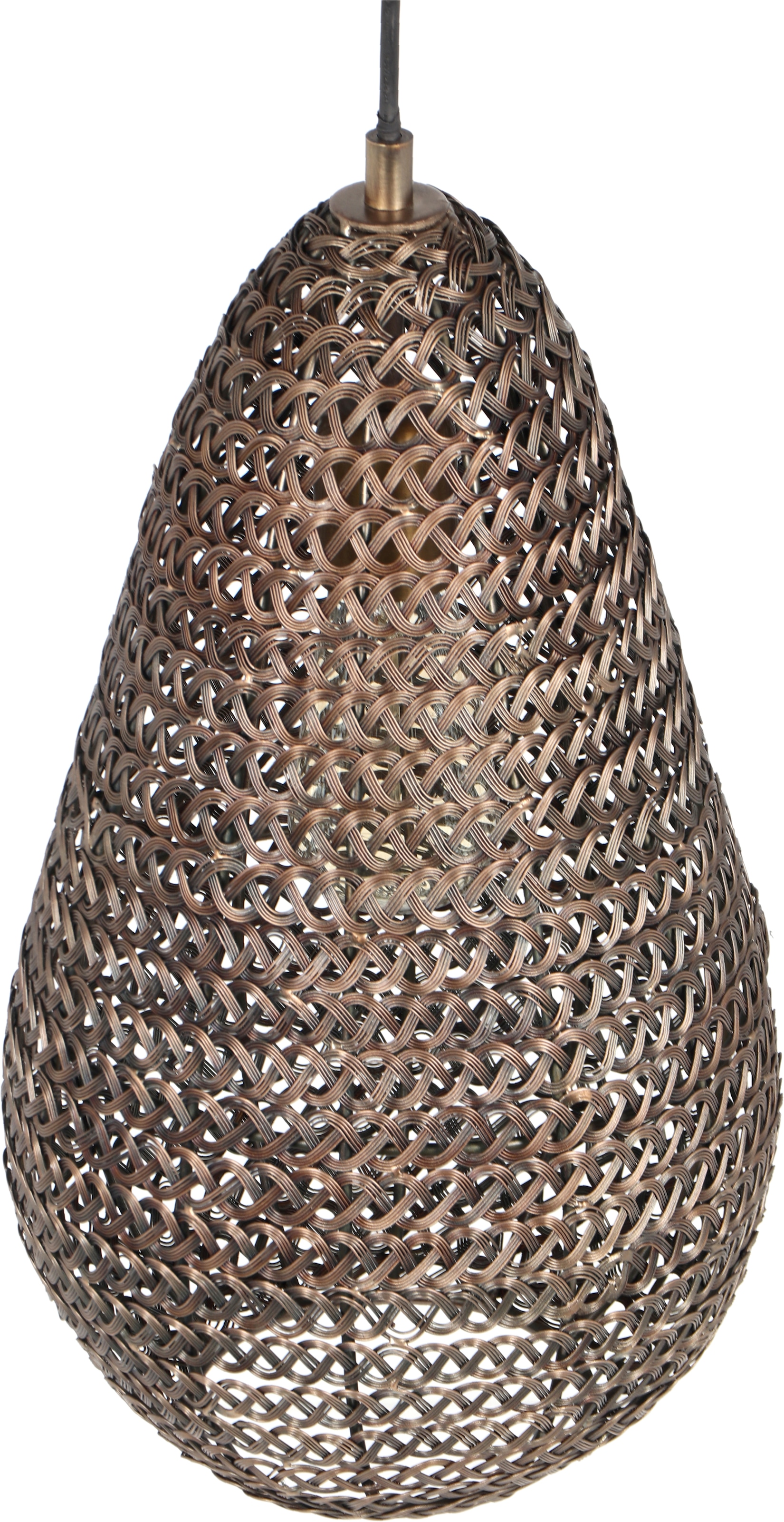 TRIO Leuchten Pendelleuchte »ZIVA, Vintage Hängelampe für Wohnzimmer oder Küche Ø 23cm H. 150cm« E27 1 Stk. warmweiß - kaltweiß Lampenschirm aus Draht-Geflecht, exkl 1x E27 max 10W