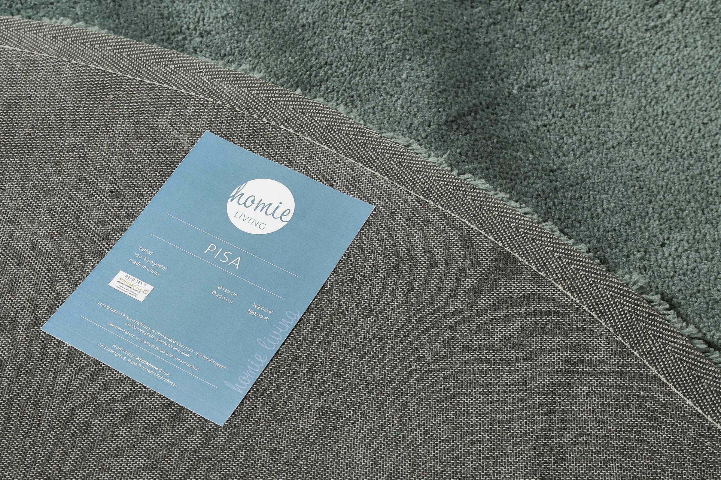 Homie Living Teppich »Pisa«, rund, 25 mm Höhe, Hochflor, Microfaser, uni, weich, Shaggy, Wohnzimmer, Schlafzimmer