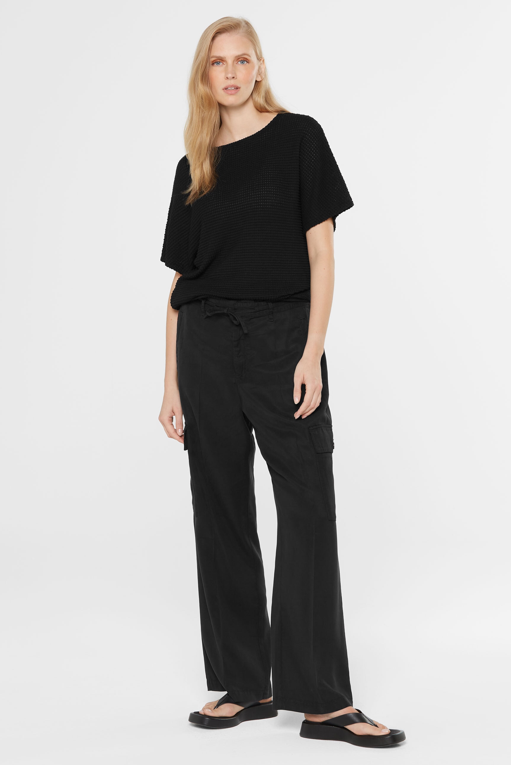 SENSES.THE LABEL Rundhalspullover mit elastischem Saum