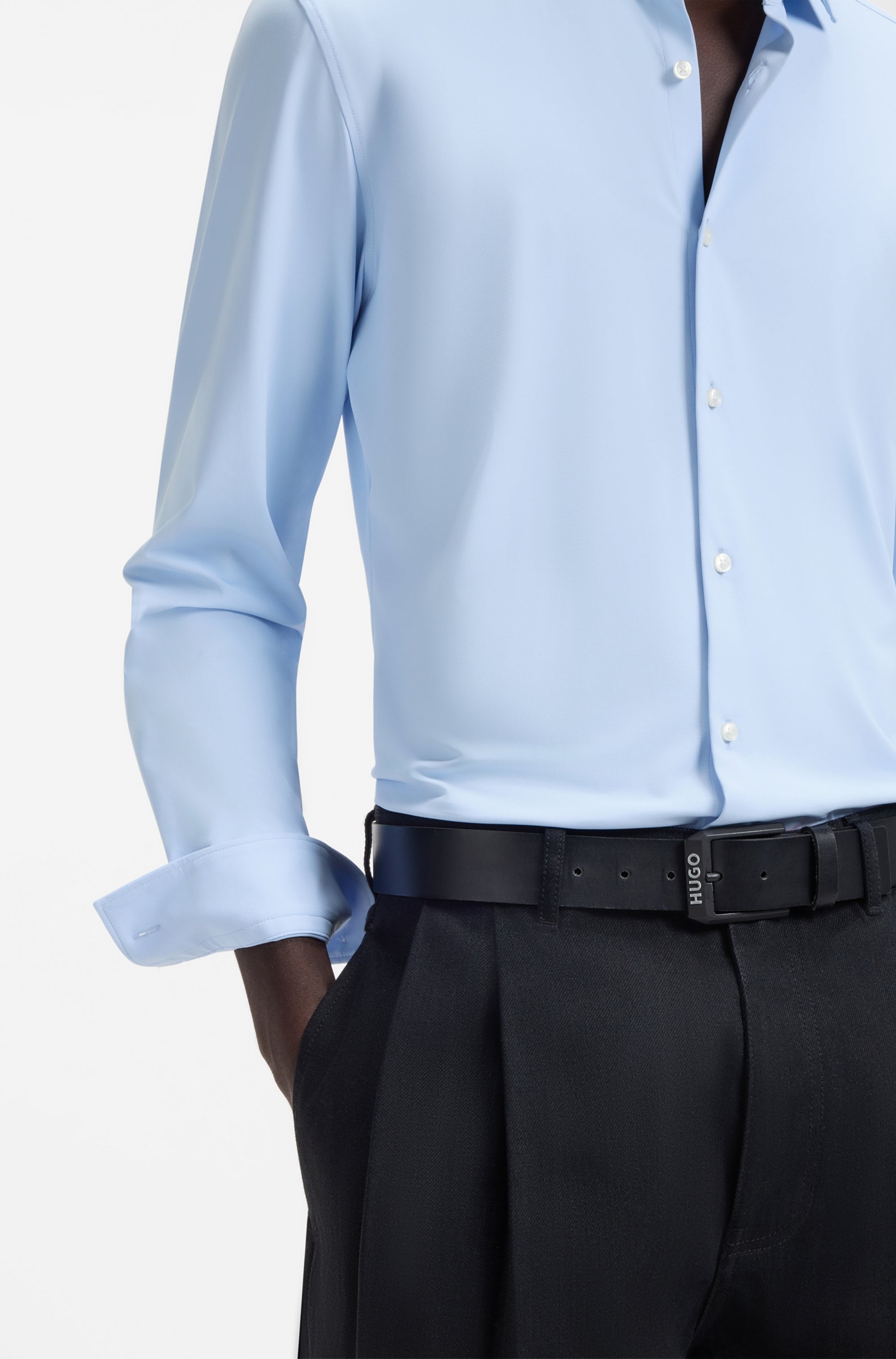 HUGO Businesshemd »Kenno« Stretch-Jersey, Slim Fit, Kentkragen