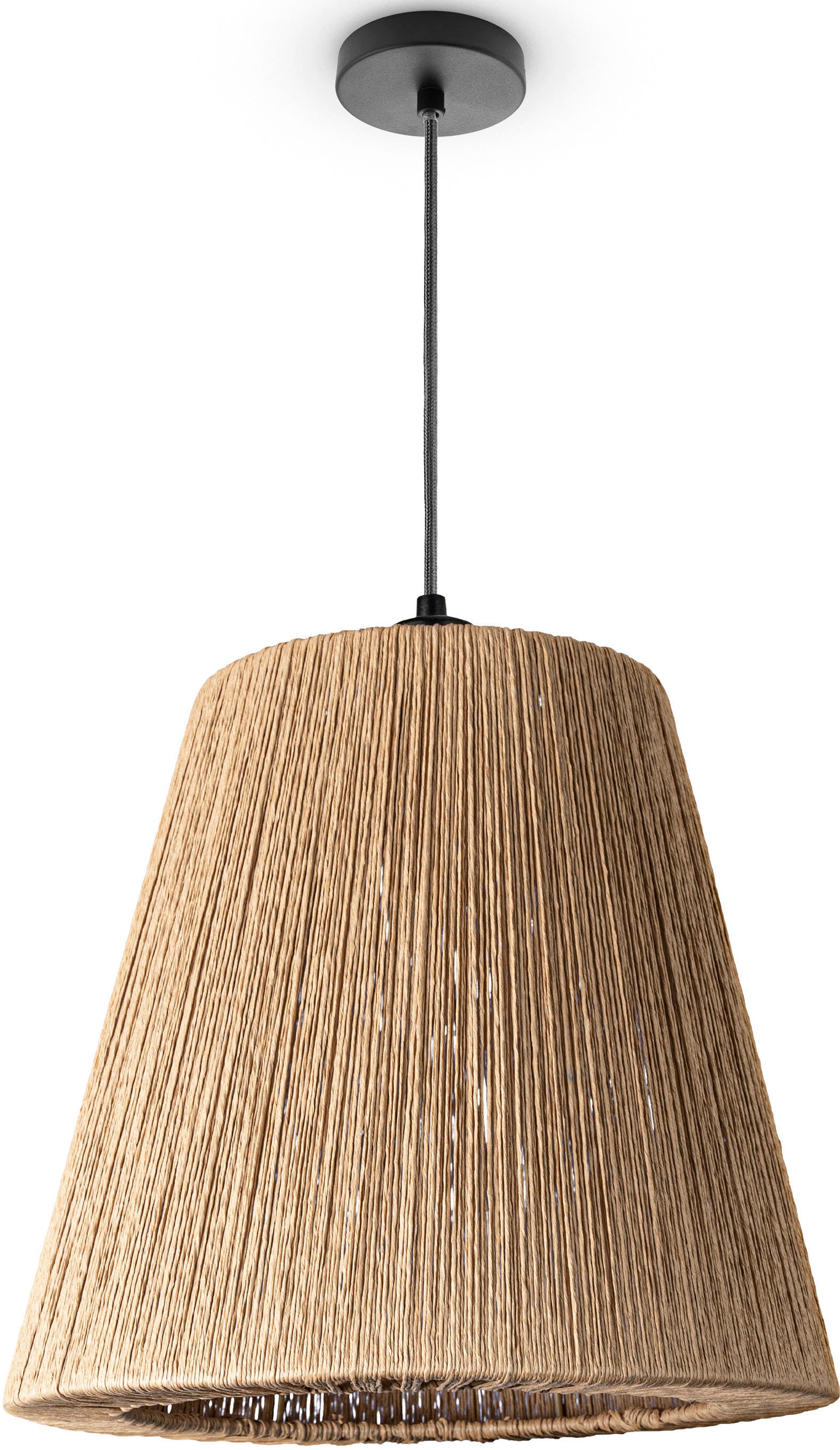 Pendelleuchte Vintage Optik Natur Home Paco BAUR Boho Deckenlampe Pendelleuchte Papier »VORGU«, Rattan | E27