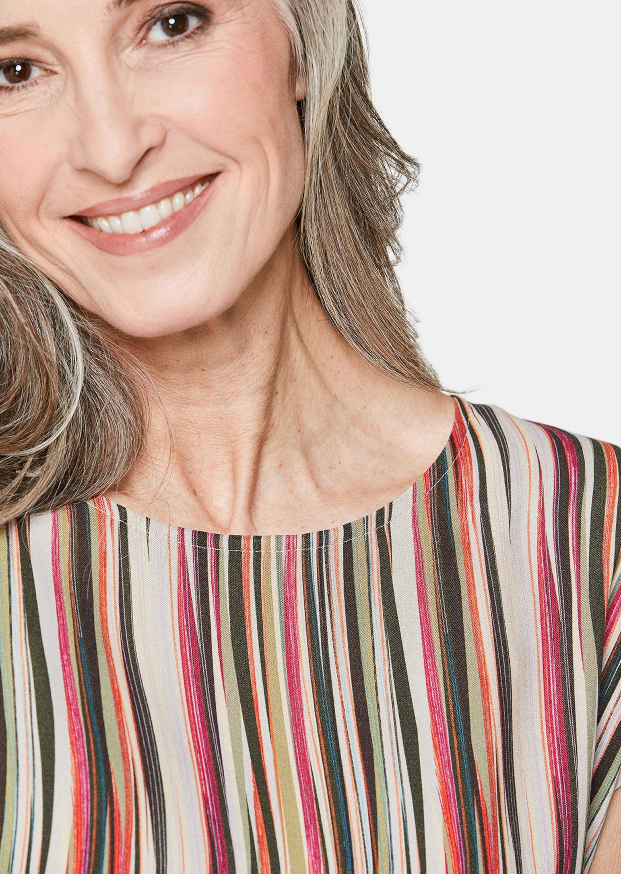GOLDNER Druckbluse »Bluse Druckbluse mit Streifendruck«