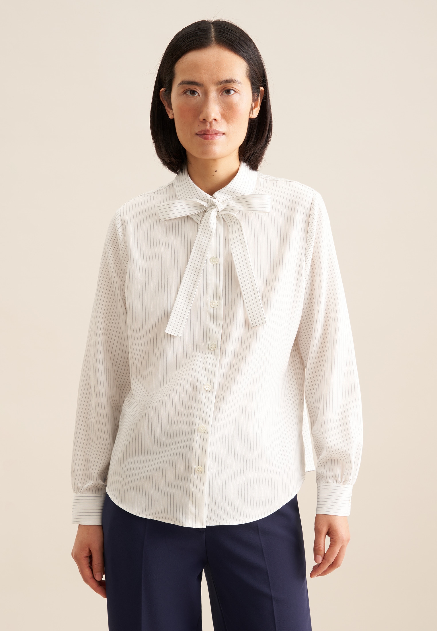 seidensticker Hemdbluse "Schwarze Rose" 1/1 Kragen Streifen günstig online kaufen