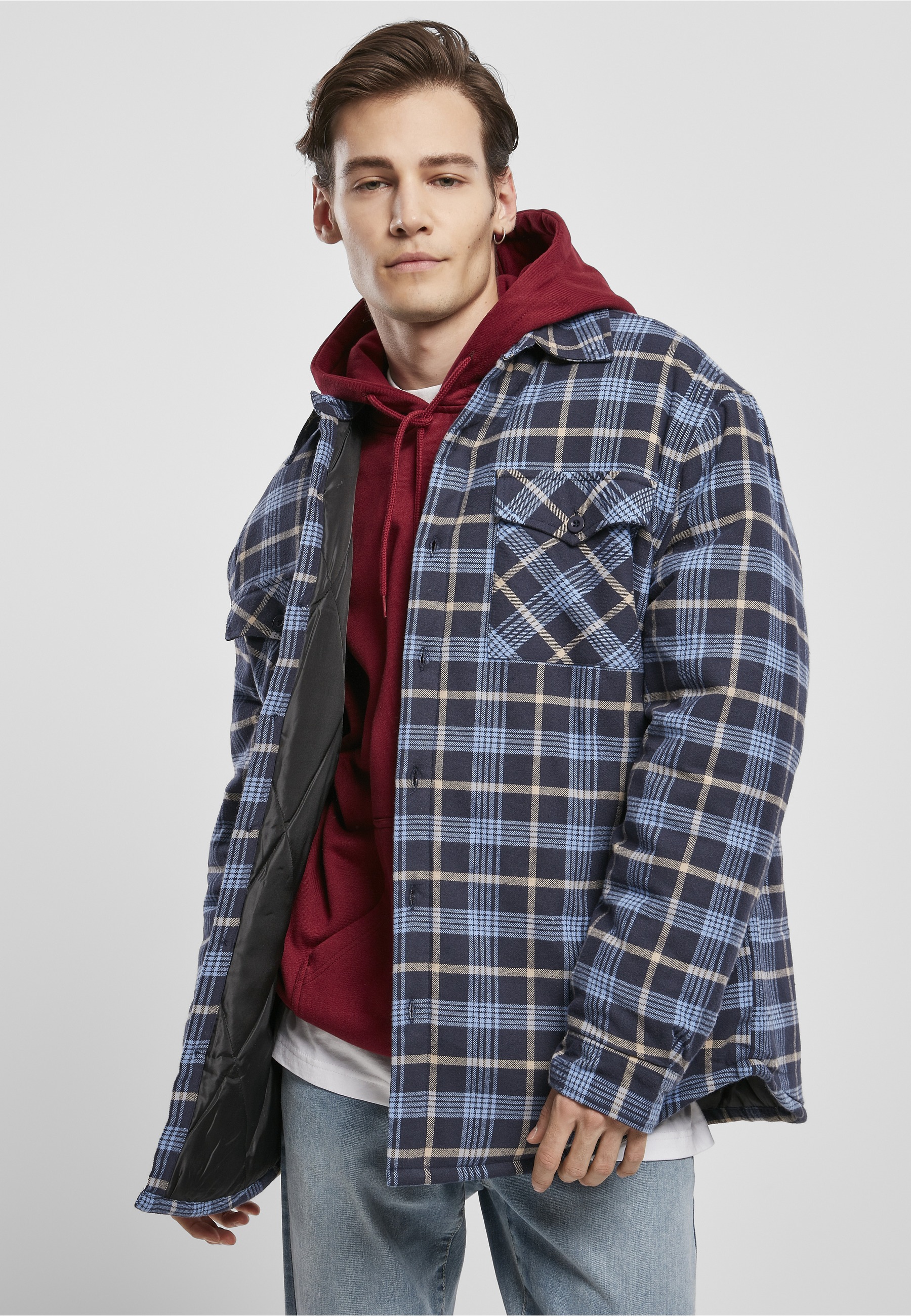 URBAN CLASSICS Anorak »Urban Classics Herren Plaid Quilted Shirt Jacket« 1 Stk. tlg. ohne Kapuze