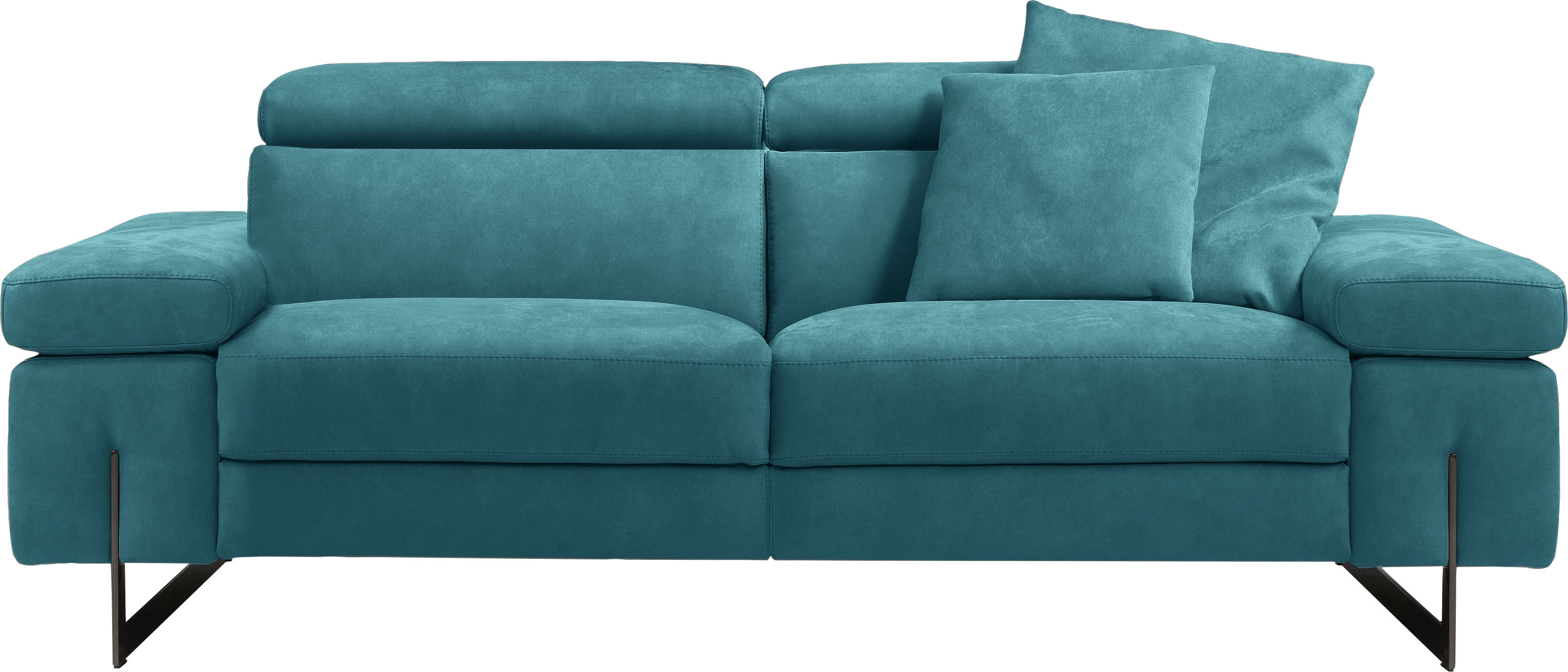 Egoitaliano 2,5-Sitzer "Candice, elegant und edel, hochwertiges Designsofa, bequem" Kopfteile manuell verstellbar, titanumfarbene Kufenfüße