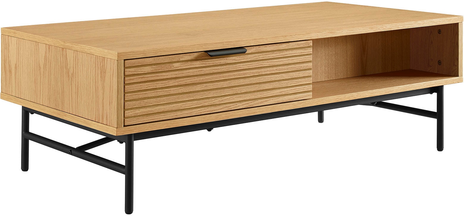 SalesFever Couchtisch "Visby Coffeetableh für stilvolles Wohnen" Eiche Echtholzfurnier