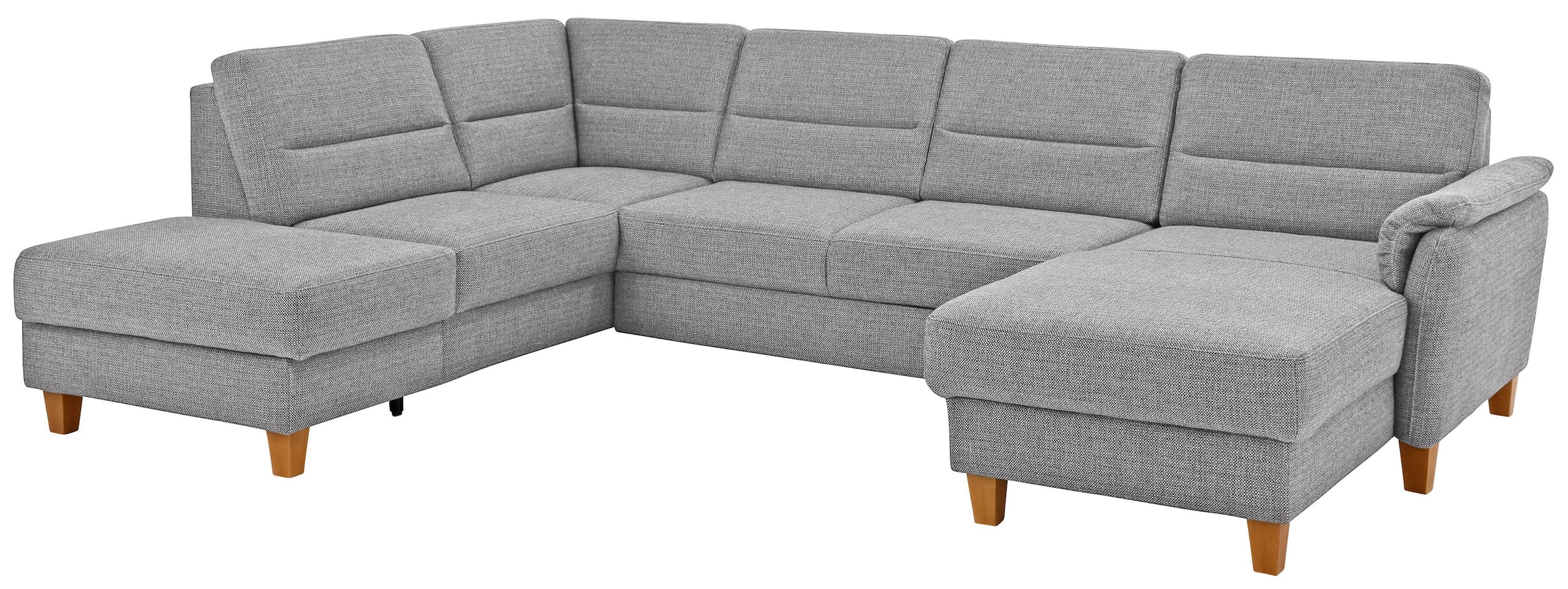 Home affaire Wohnlandschaft "Palmera U-Form, B: 308 cm, große Stoff + Leder Auswahl" mit Schlaffunktion, optional Bettkasten, Federkern, XXL-Wohnlandschaft