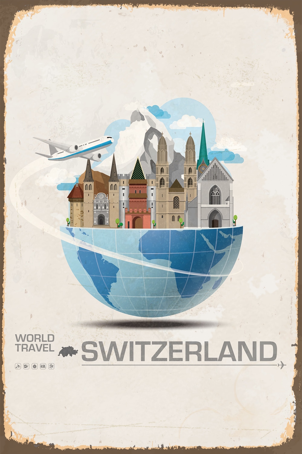 queence Metallbild »WORLD TRAVEL SWITZERLAND« ...