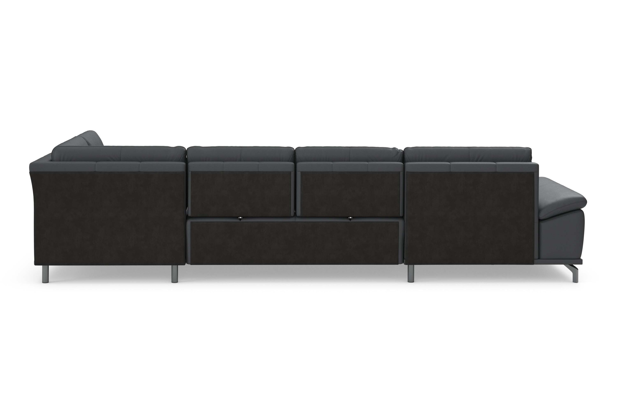 Places of Style Wohnlandschaft »Costello U-Form, mit Sitztiefenverstellung, Armteilverstellung und«, 3 Nierenkissen, optional Bettfunktion und Bettkasten