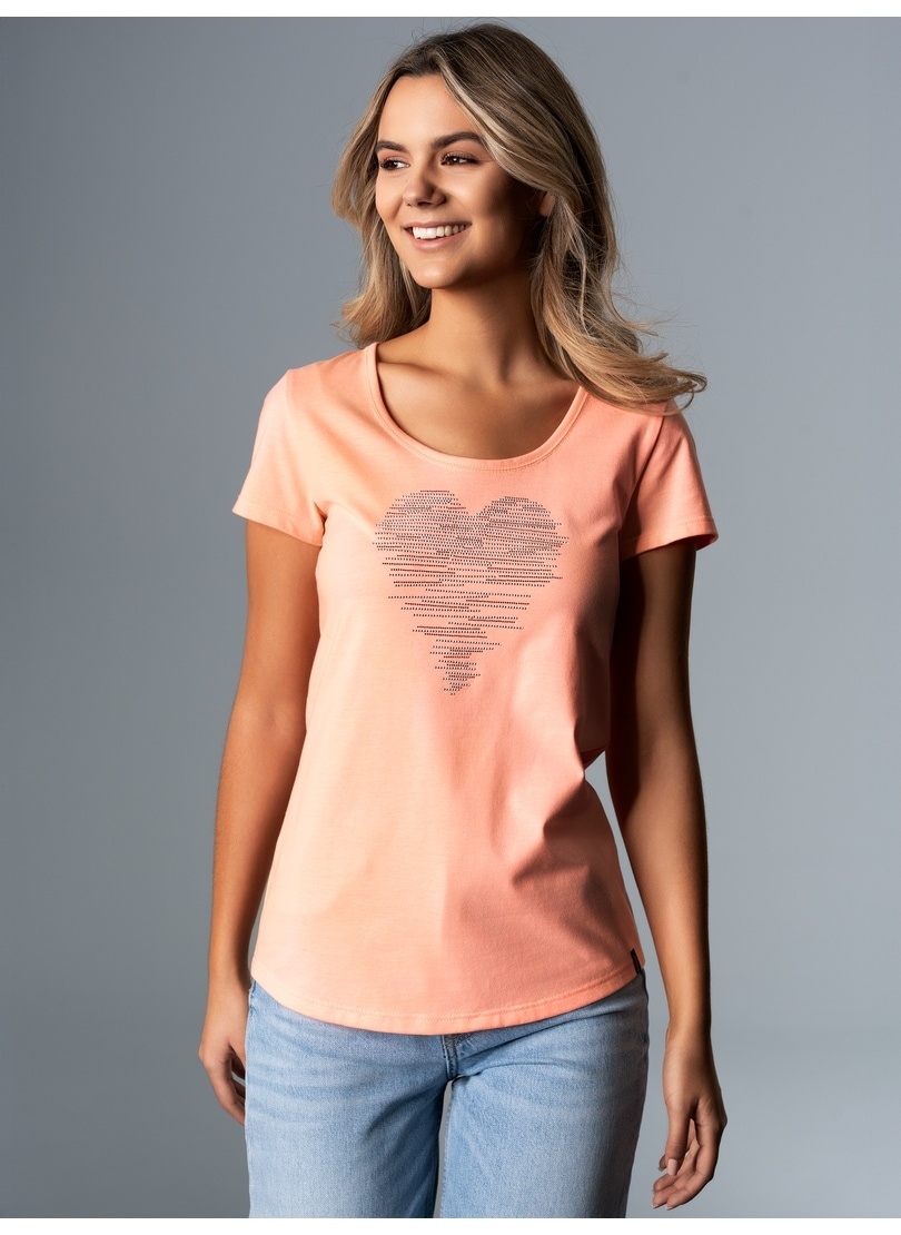 Trigema T-Shirt »TRIGEMA T-Shirt mit glitzerndem Herz-Motiv«, (1 tlg.)