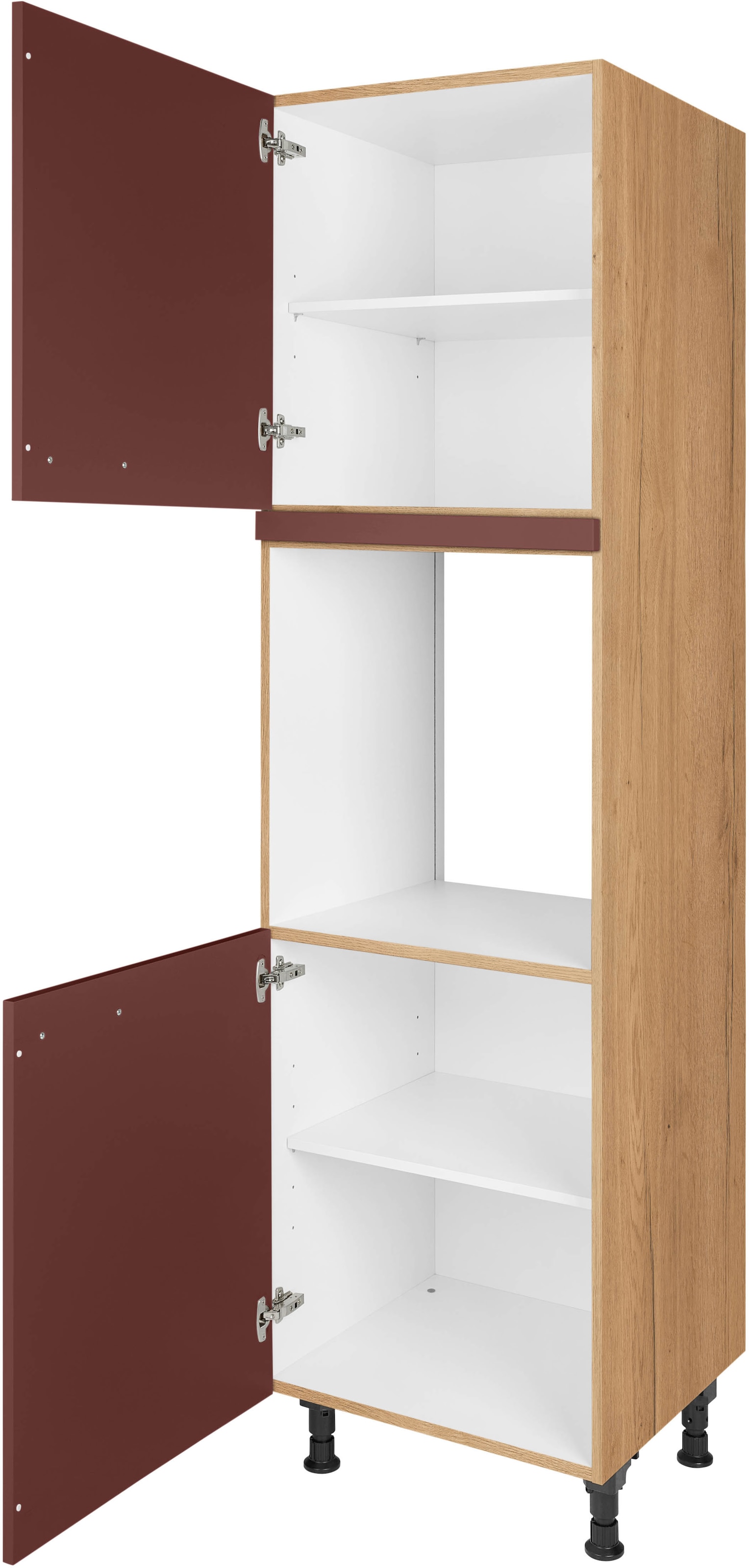 nobilia® Herdumbauschrank »"Easytouch", Ausrichtung wählbar, mit zwei zusätzlichen Türen,«, vormontiert, Breite/Höhe: 60/167,8 cm