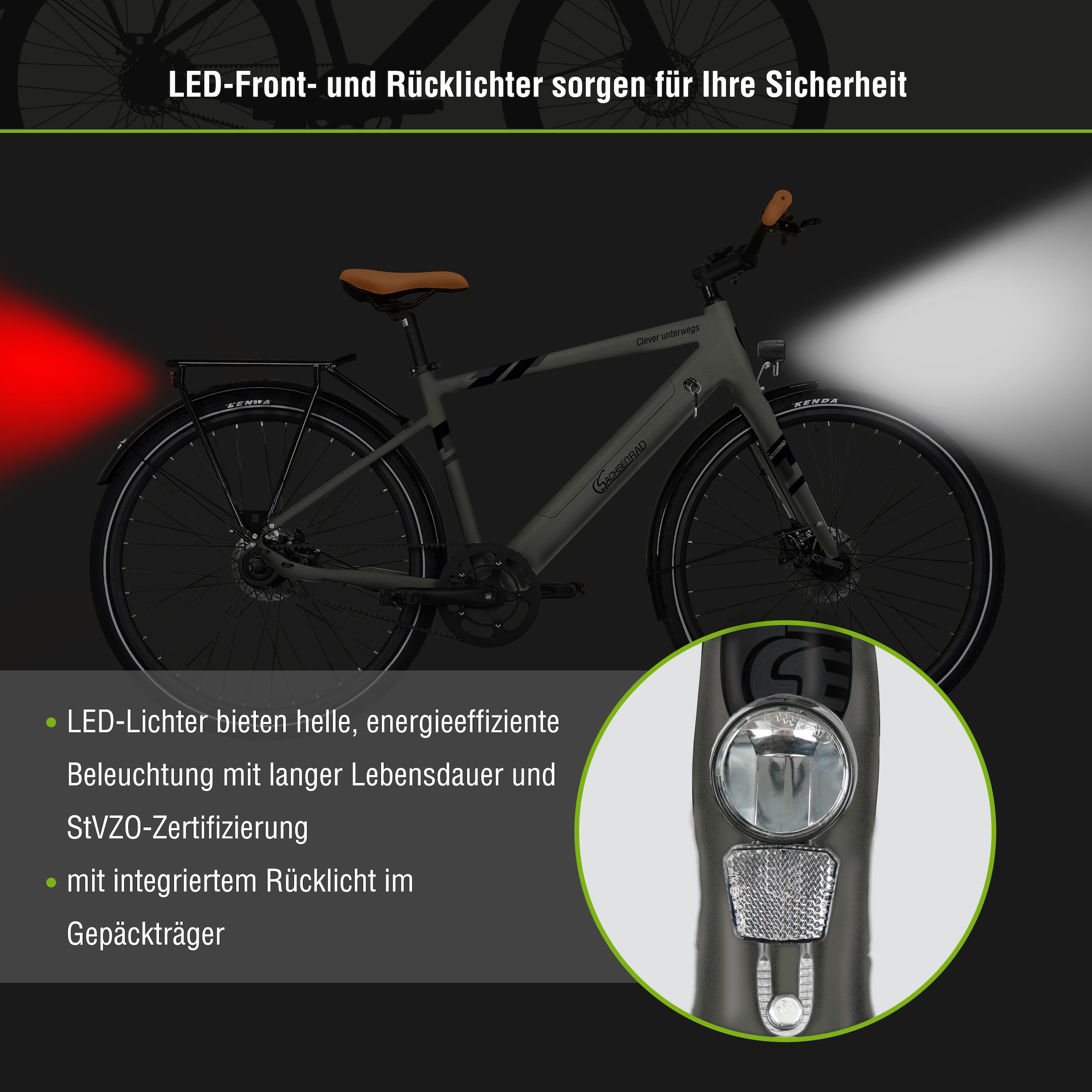 SachsenRad E-Bike »C3T«, 1 Gang, Shimano, keine, Heckmotor 250 W