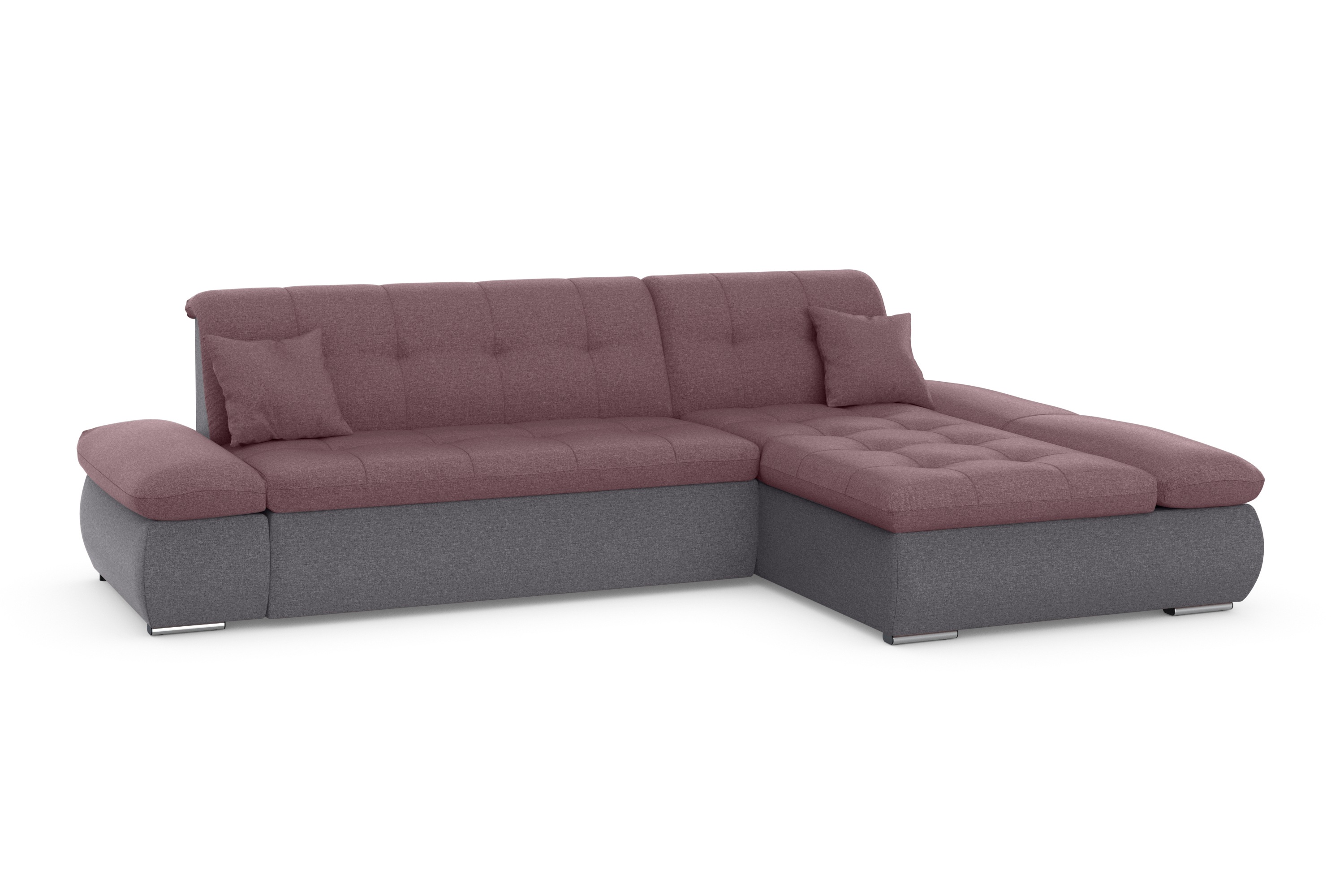 Thumbnail - DOMO collection Ecksofa "Moric, L-Form, XXL-Sofa - Breite 300cm", wahlweise mit Bettfunktion und Armteilverstellung, gra...