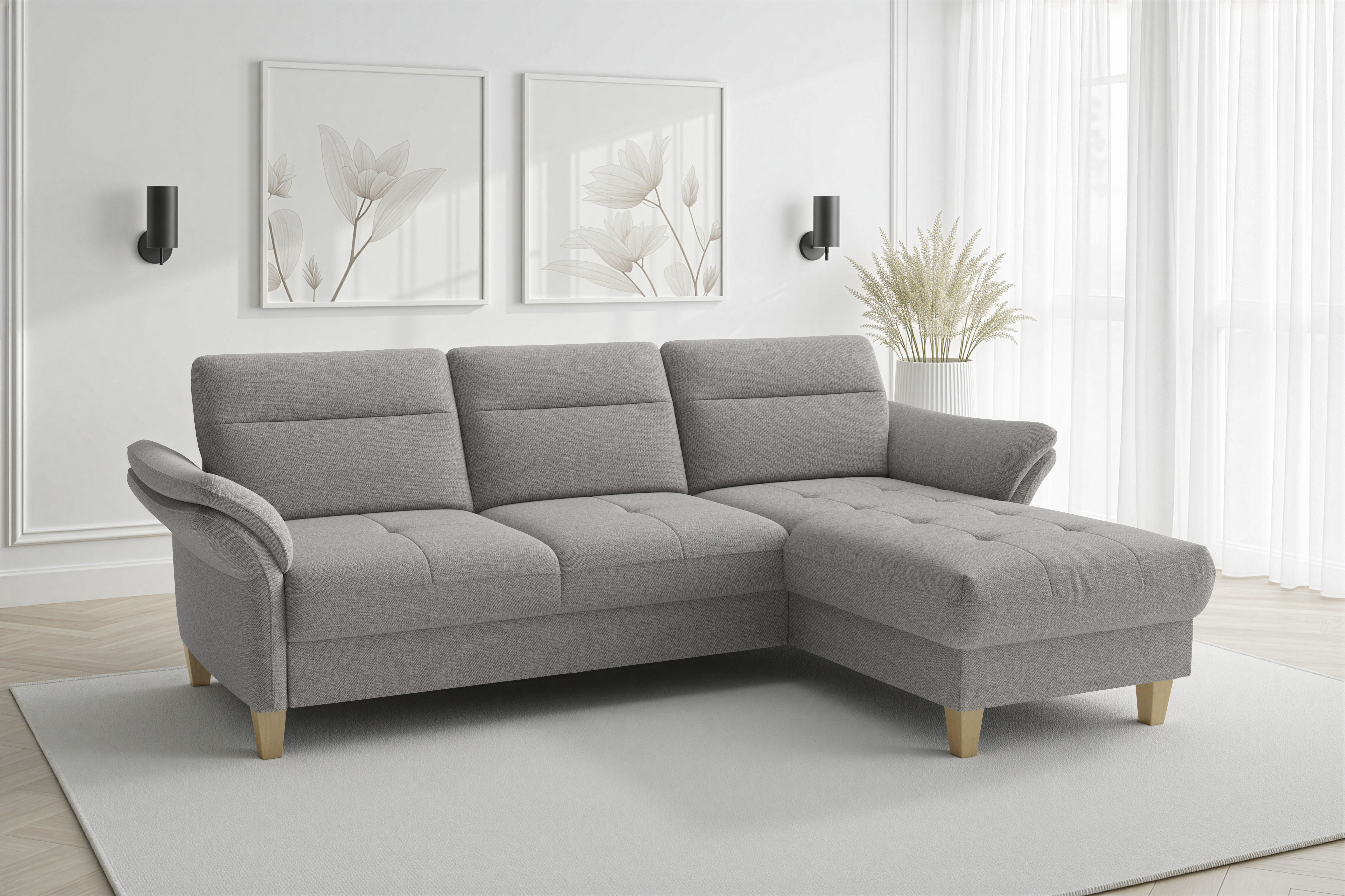 sit&more Ecksofa "Pamela L-Form, B: 230 cm, optional Schlaffunktion & Bettkasten" mit Federkern