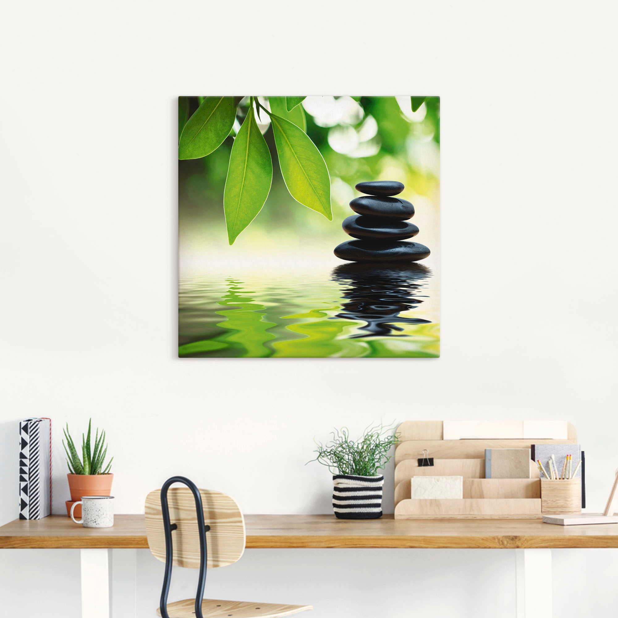 Artland Wandbild "Zen Steinpyramide auf Wasseroberfläche", Zen, (1 St.), al günstig online kaufen