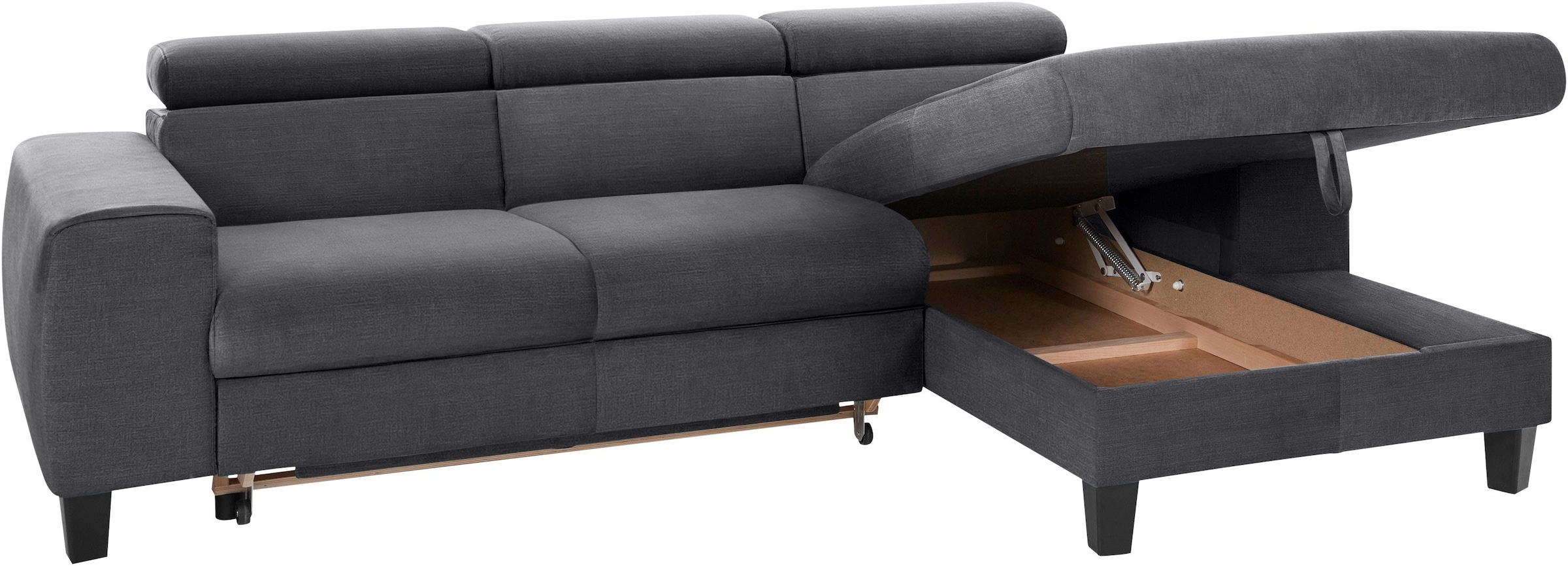 COTTA Polstergarnitur »Morven L-Form«, (Set), Set bestehend aus: Ecksofa mit Kopfteilverstellung & Hocker