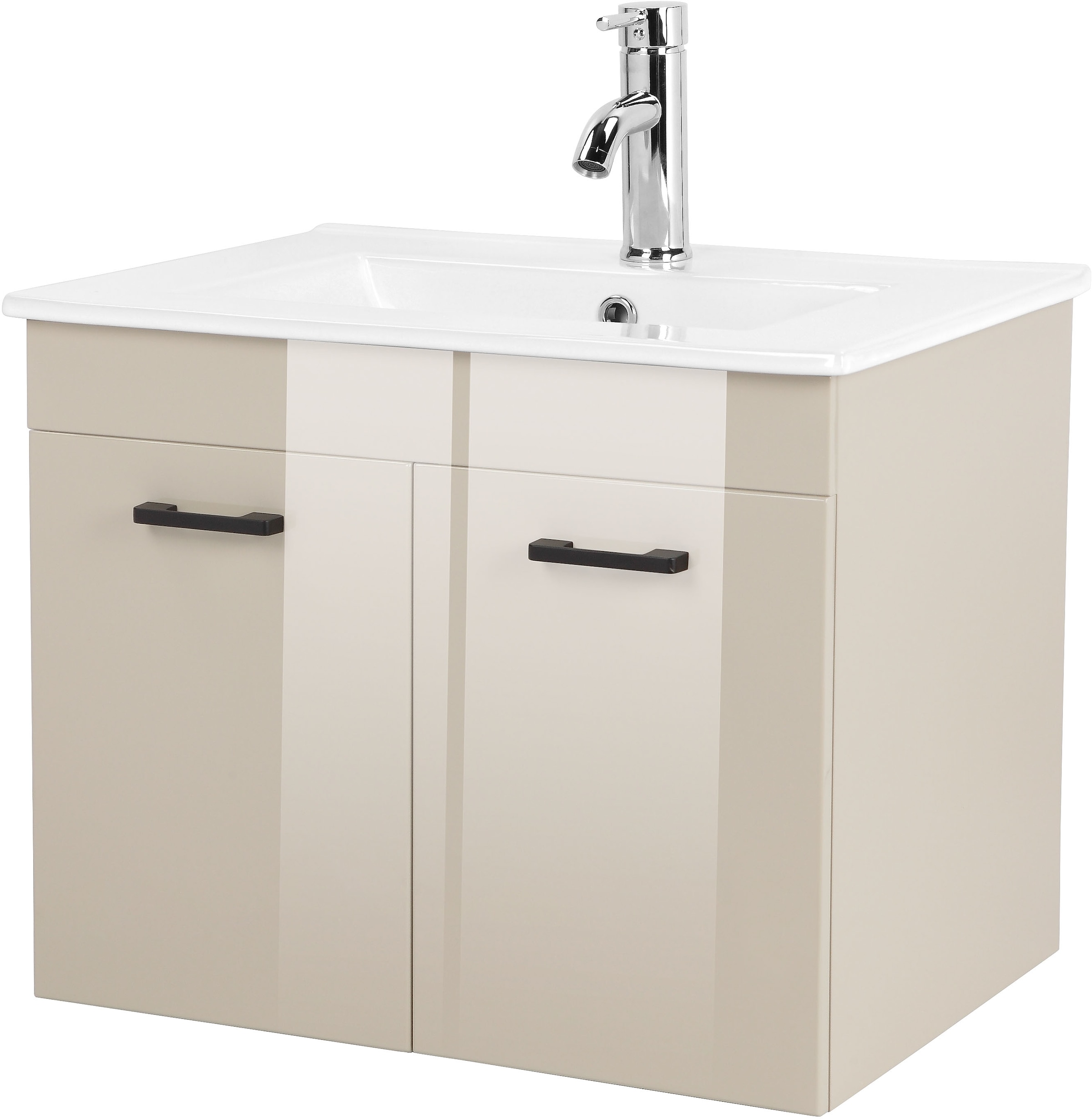welltime Waschtisch "Florenz, Breite 60cm, 2 Tür, 2 Fächer, MDF-Front", Was günstig online kaufen