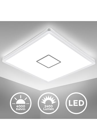 ultraflache LED Deckenleuchte, weiß-silber, mit Hintergrundbeleuchtungseffekt, inkl. 1...